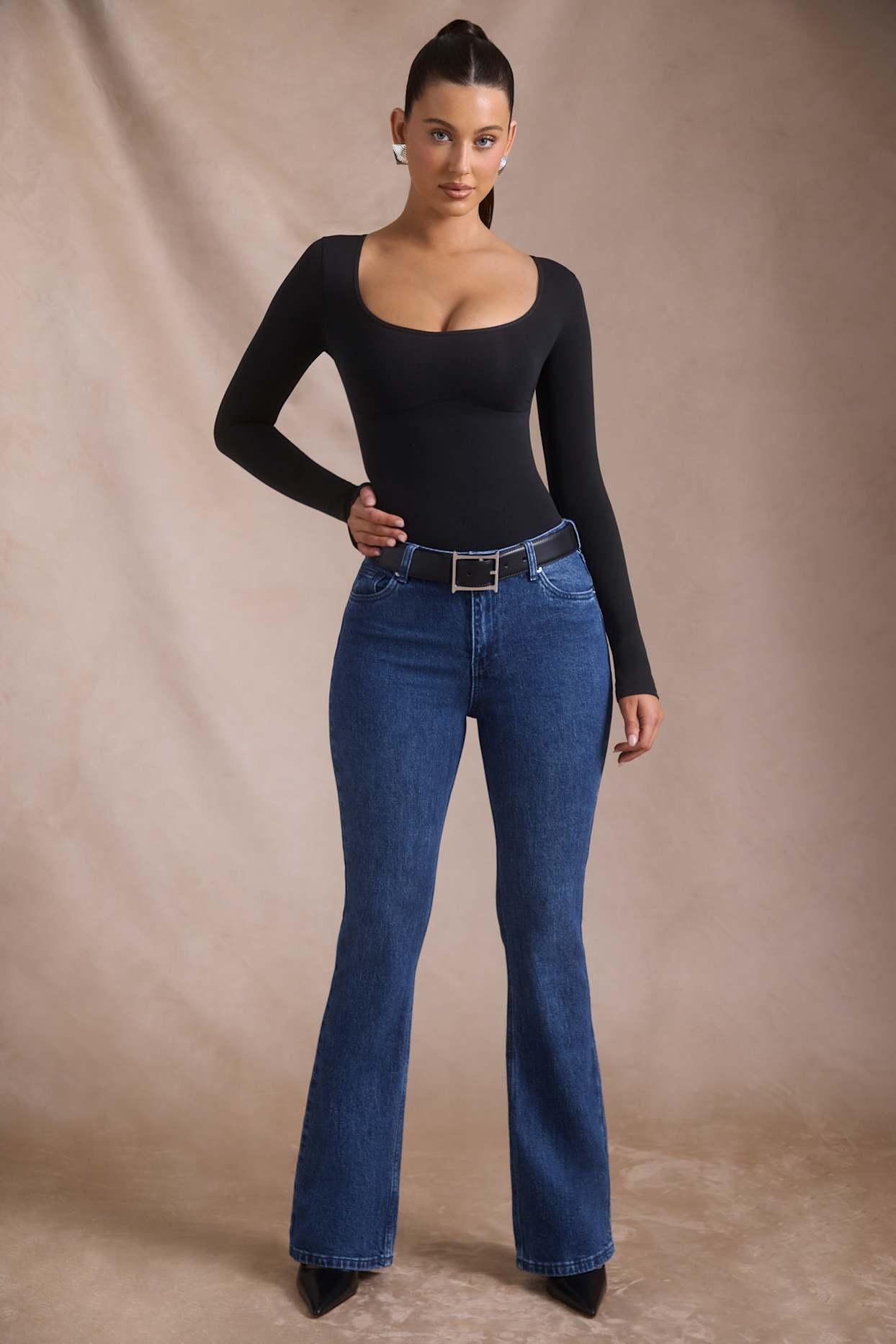 High-Rise Flared Jeans in Indigo Wash Product Image