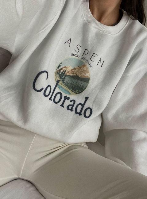 Colorado Oversized Crewneck Sweatshirt White Product Image