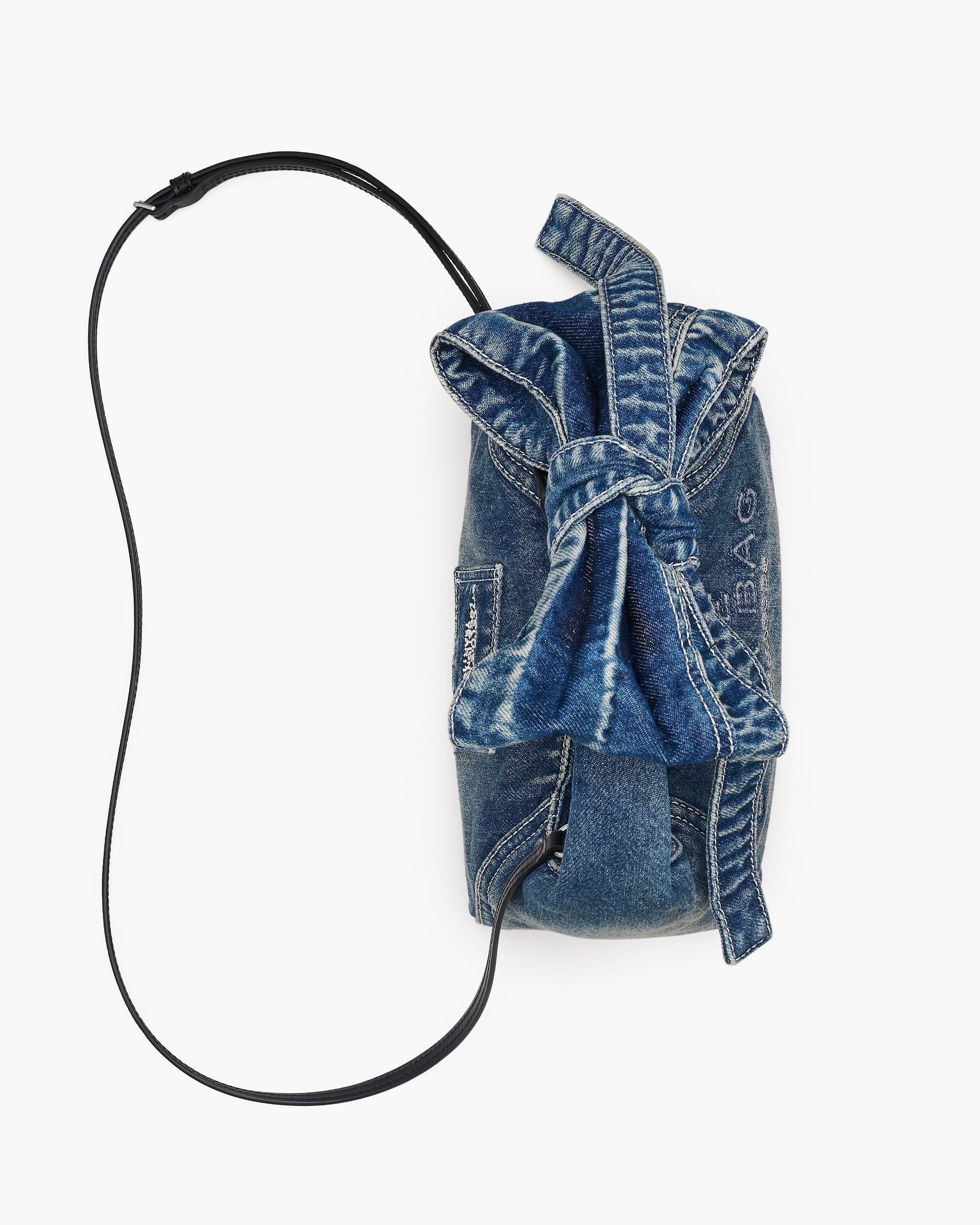 The Bow Denim Mini Sack Bag Product Image