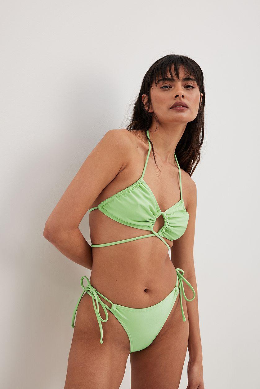 Shiny Bikini Top With Gathers Product Image