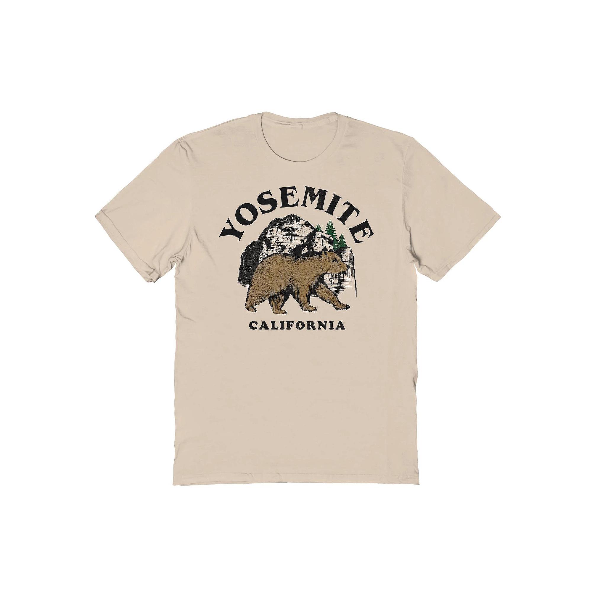 Mens Yosemite California Bear Landscape Graphic Tee Brown Product Image