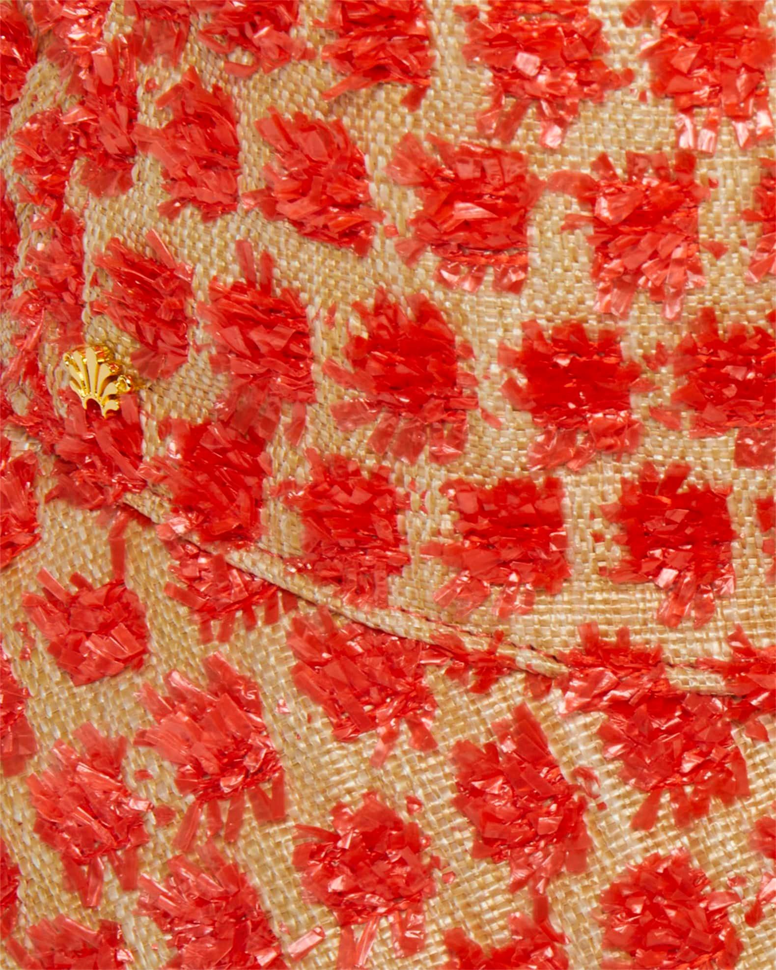 Dotted Raffia Long-Brim Bucket Hat Product Image