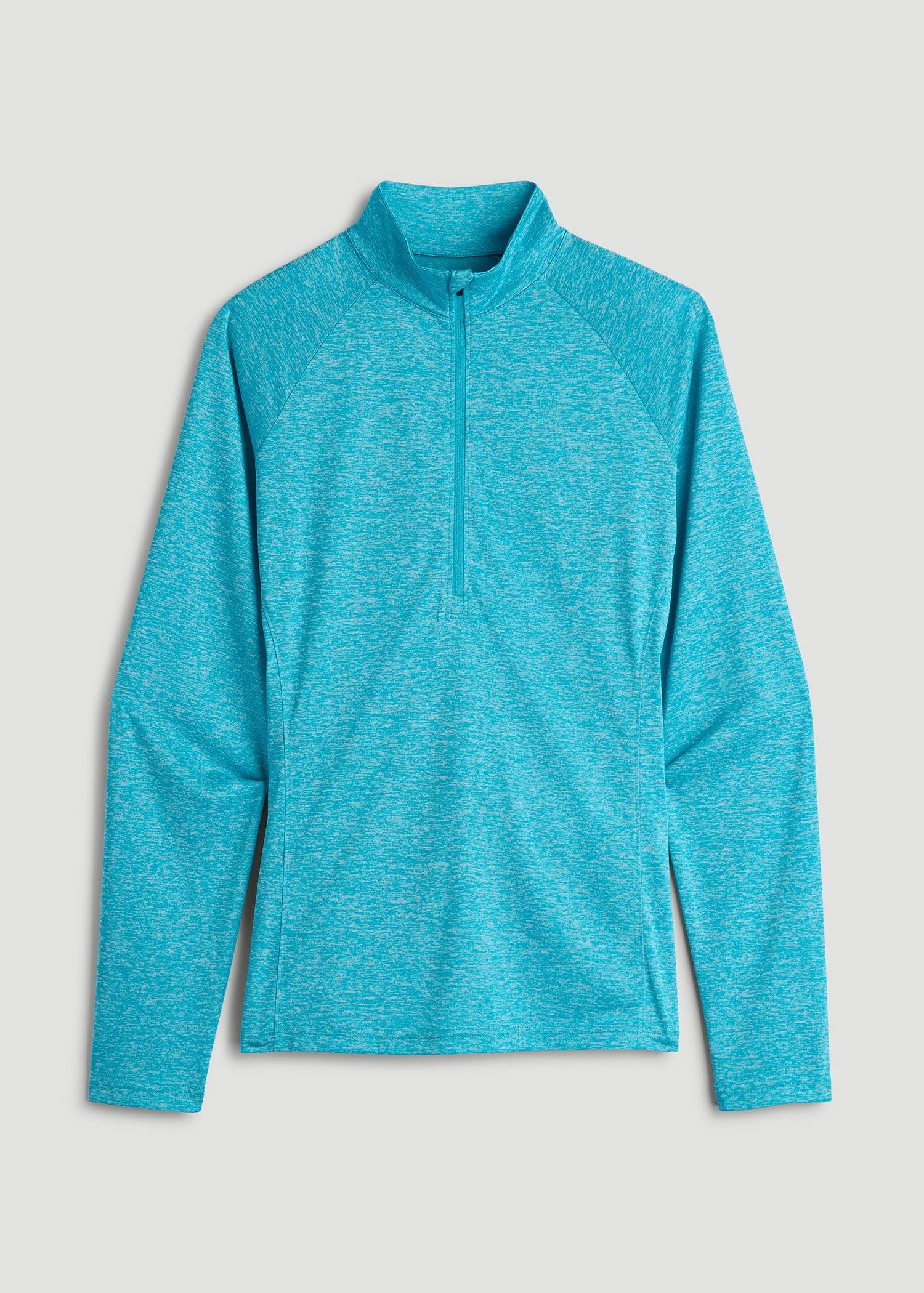 Long Sleeve Active Half-Zip Pullover Jacket for Tall Women in Scuba Blue Mix Female Product Image