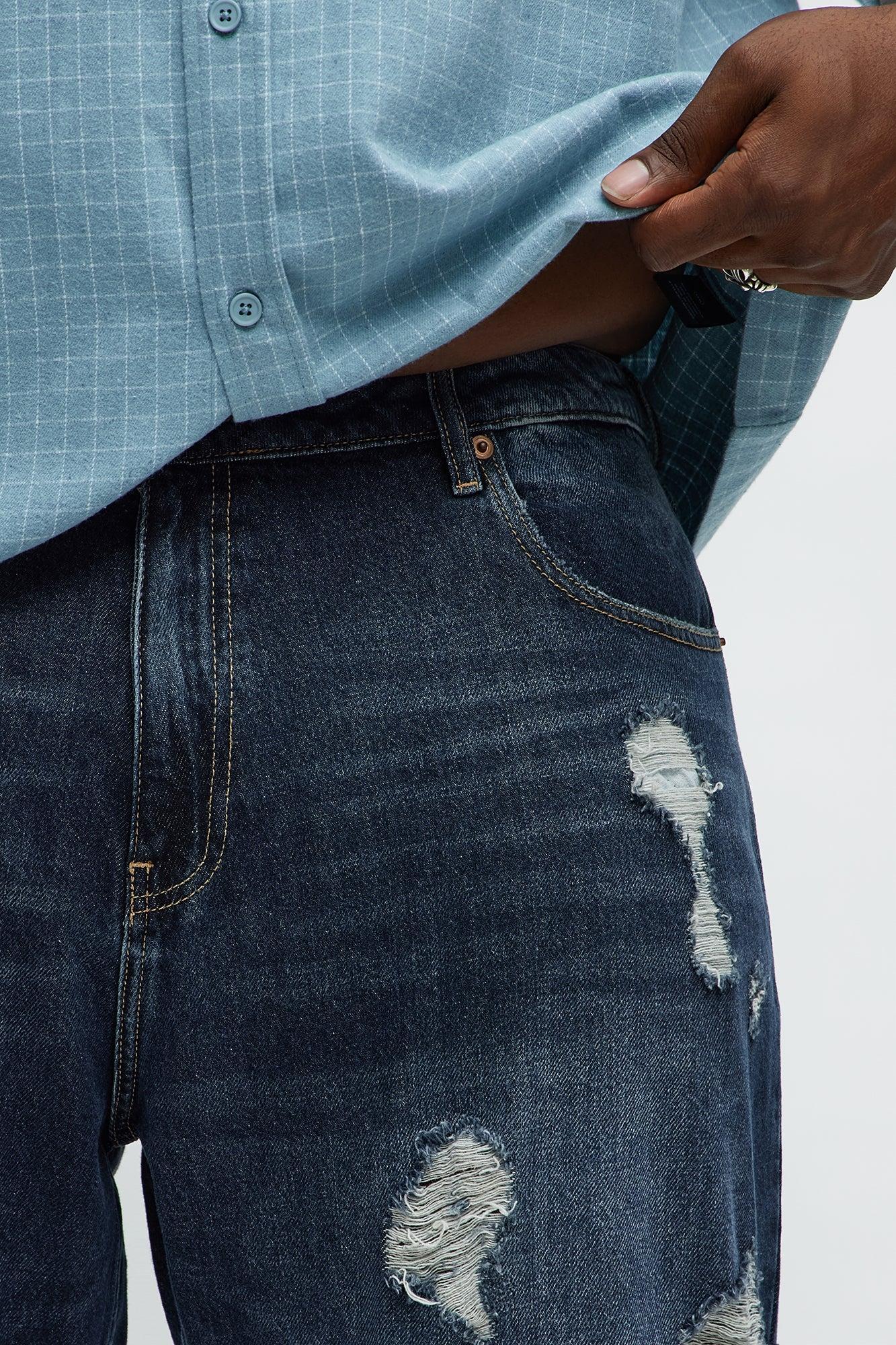 Breezy Distressed Straight Jeans - Dark Wash Product Image