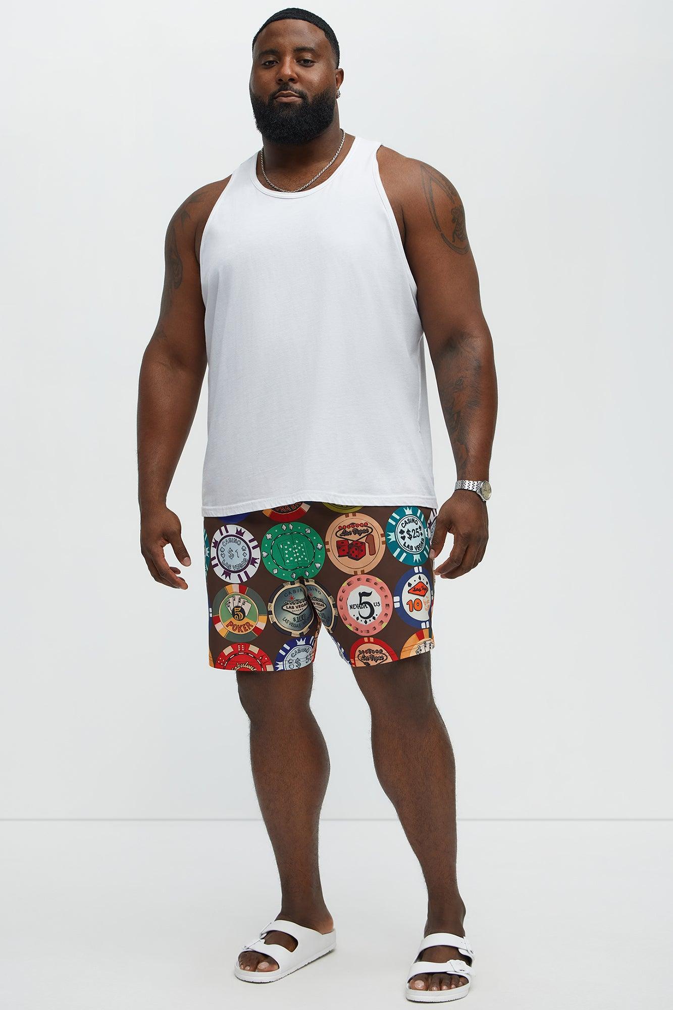 Lucky Hand Swim Mid Trunk - Multi Color Male Product Image