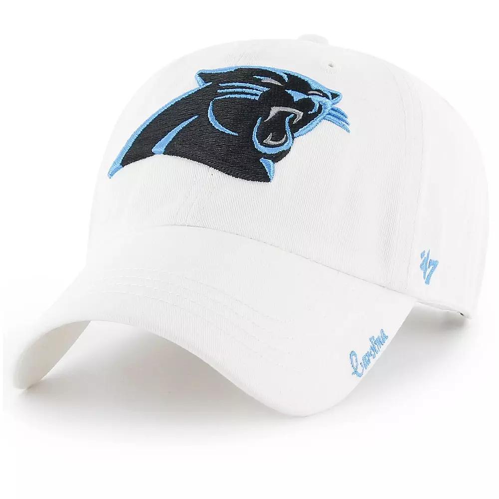 Women's '47 White Carolina Panthers Miata Clean Up Logo Adjustable Hat Product Image