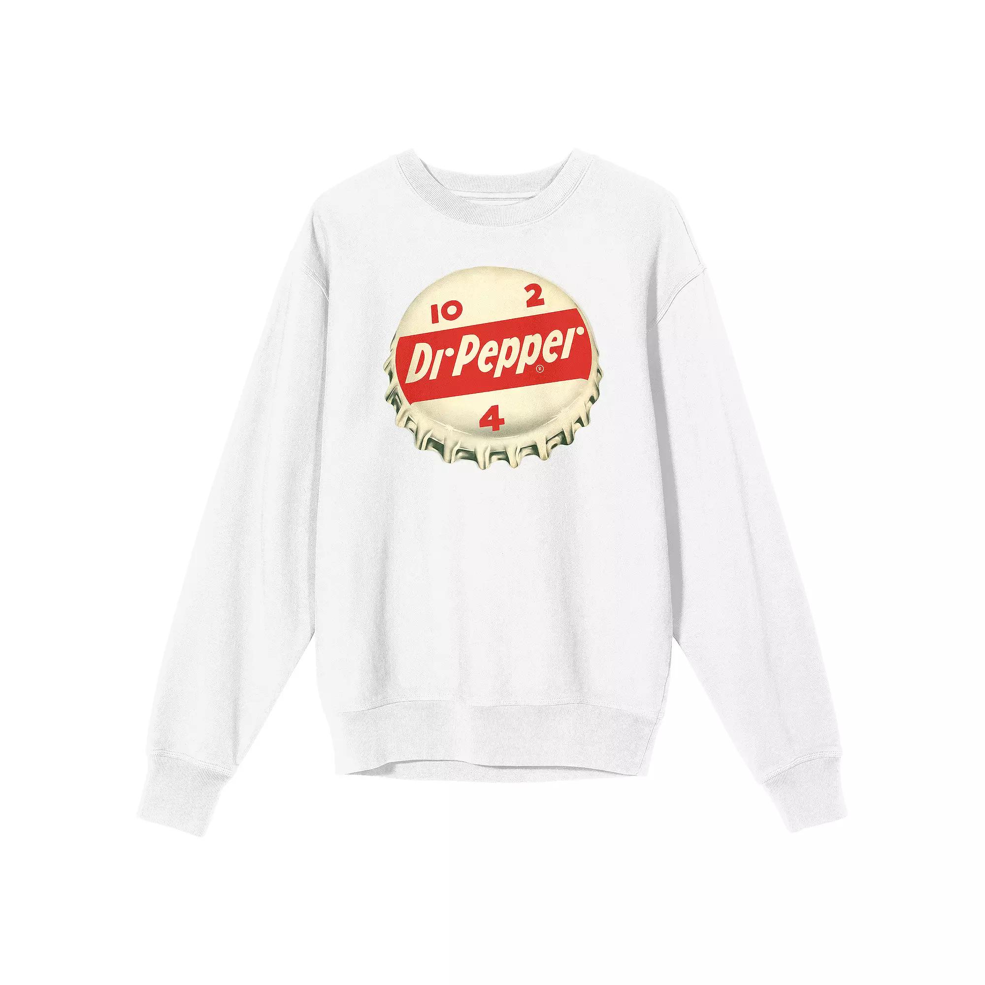 Men's Dr. Pepper Bottle Cap Graphic Sweatshirt, Size: Medium, White Product Image