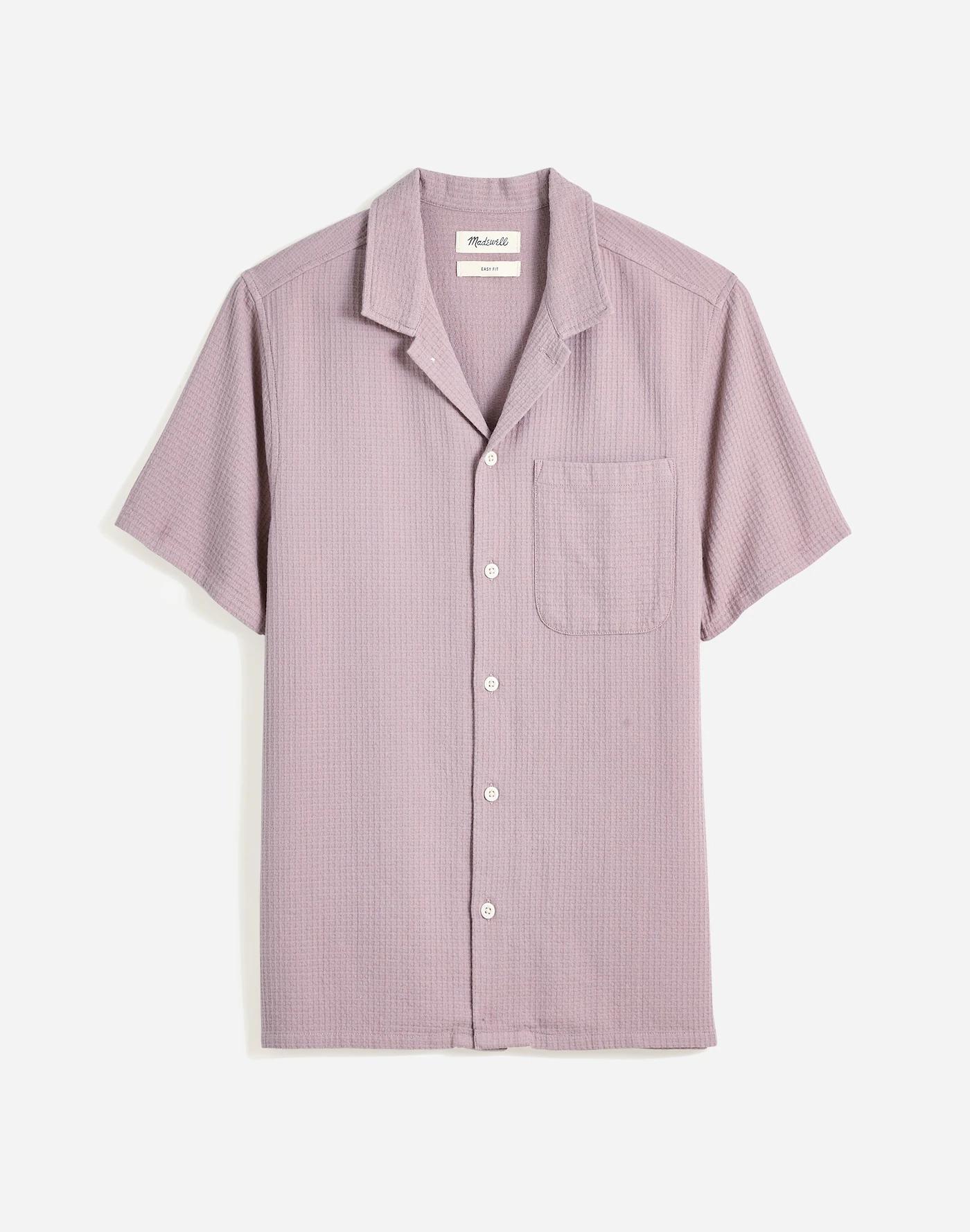 Easy Short-Sleeve Shirt in Woven Checkerboard Product Image