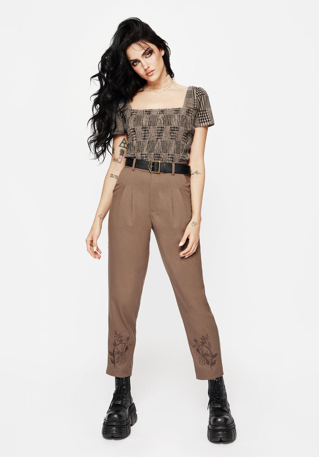 Hazel Embroidered Slim Tailored Trousers Product Image