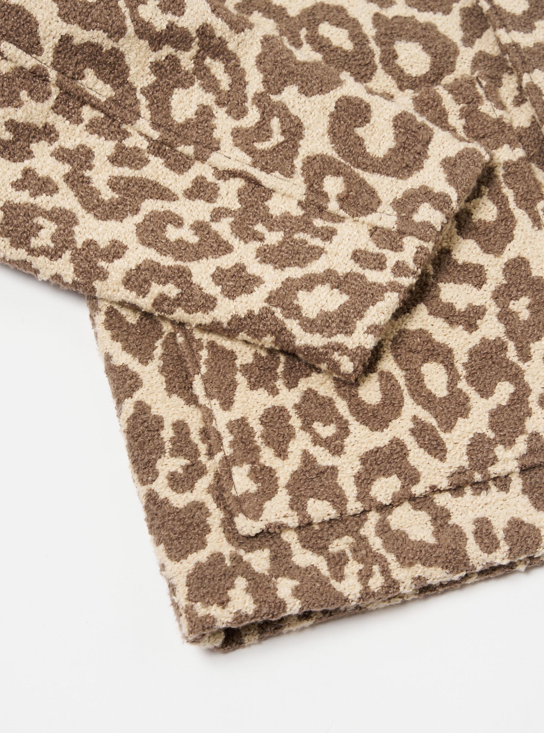 Universal Works Simple Bakers Jacket in Natural Crazy Leopard Product Image