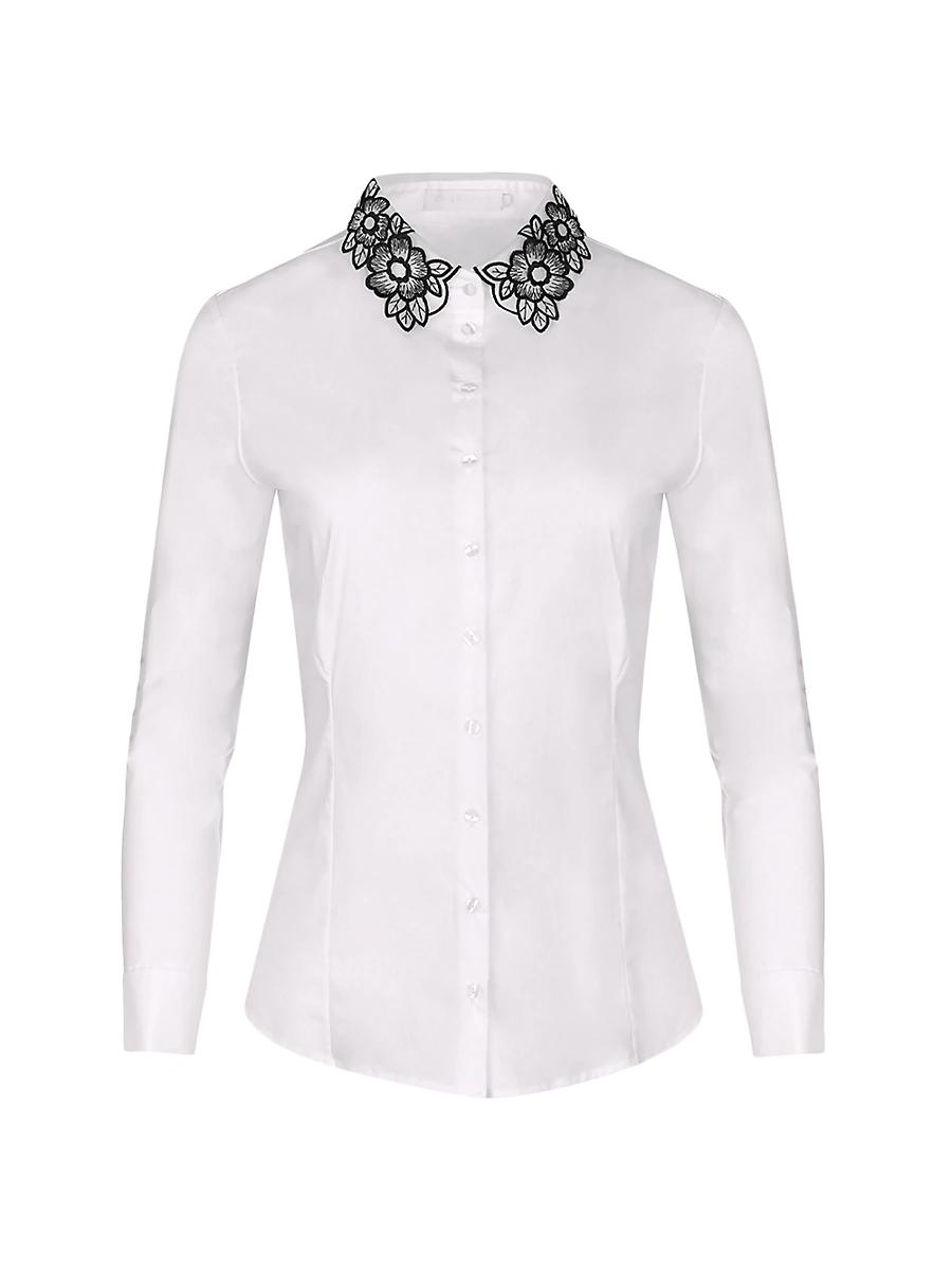 Womens Recueil Embroidered-Collar Shirt Product Image