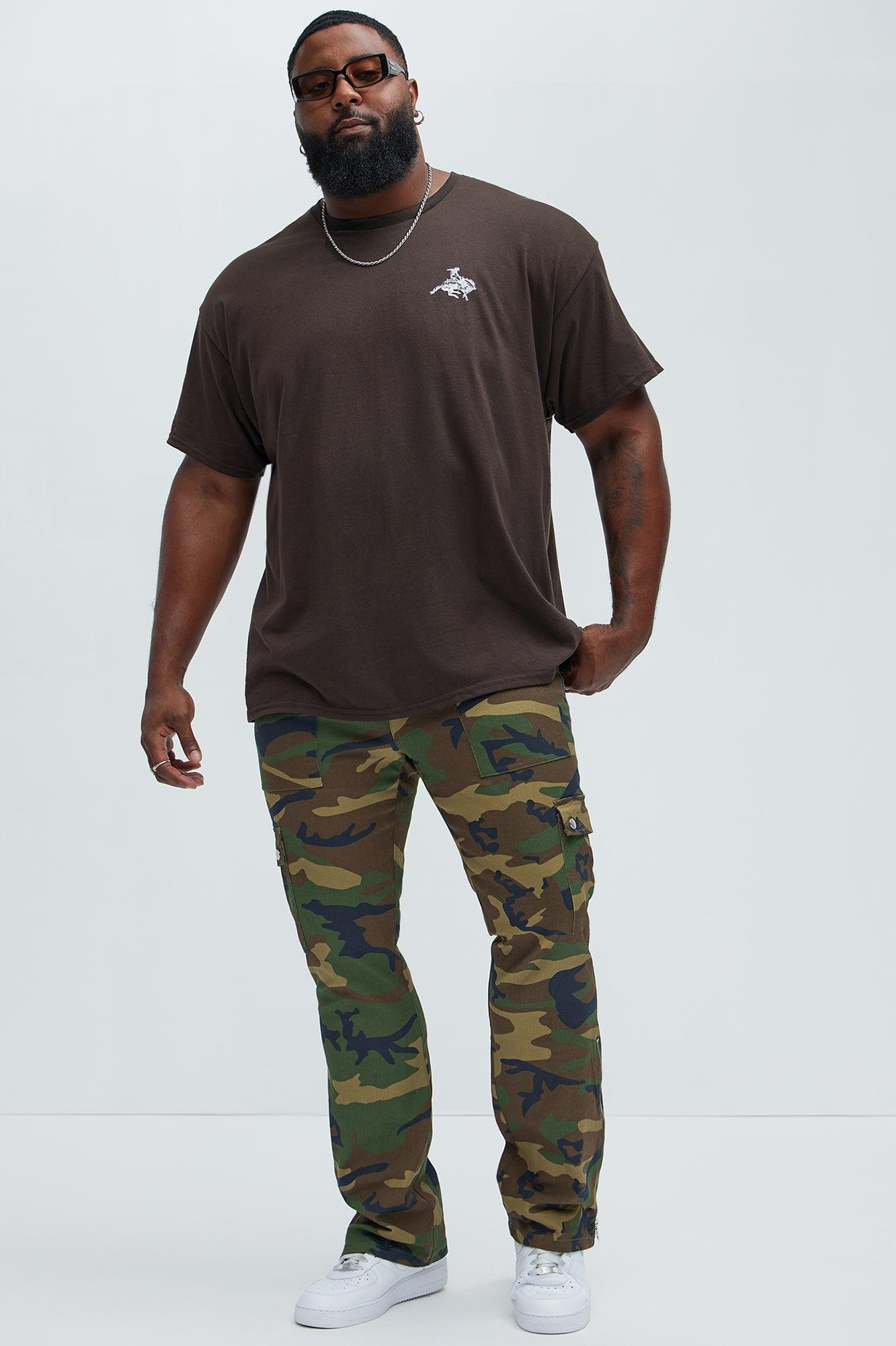 On The Verge Waxed Zipper Skinny Flare Cargo Pants - Camouflage Product Image