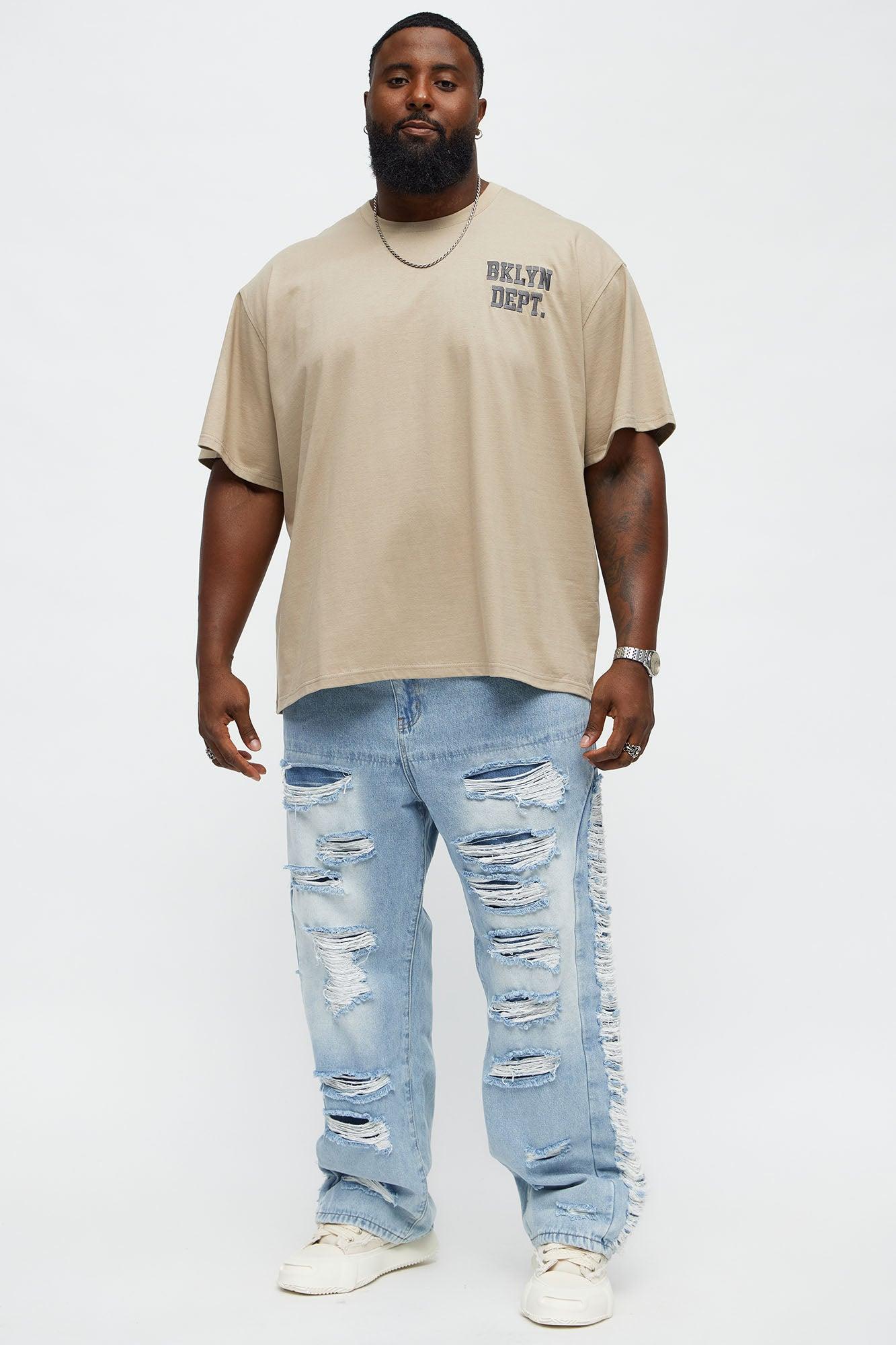 Short Sleeve Blessed Puff Print Tee - Stone Male Product Image