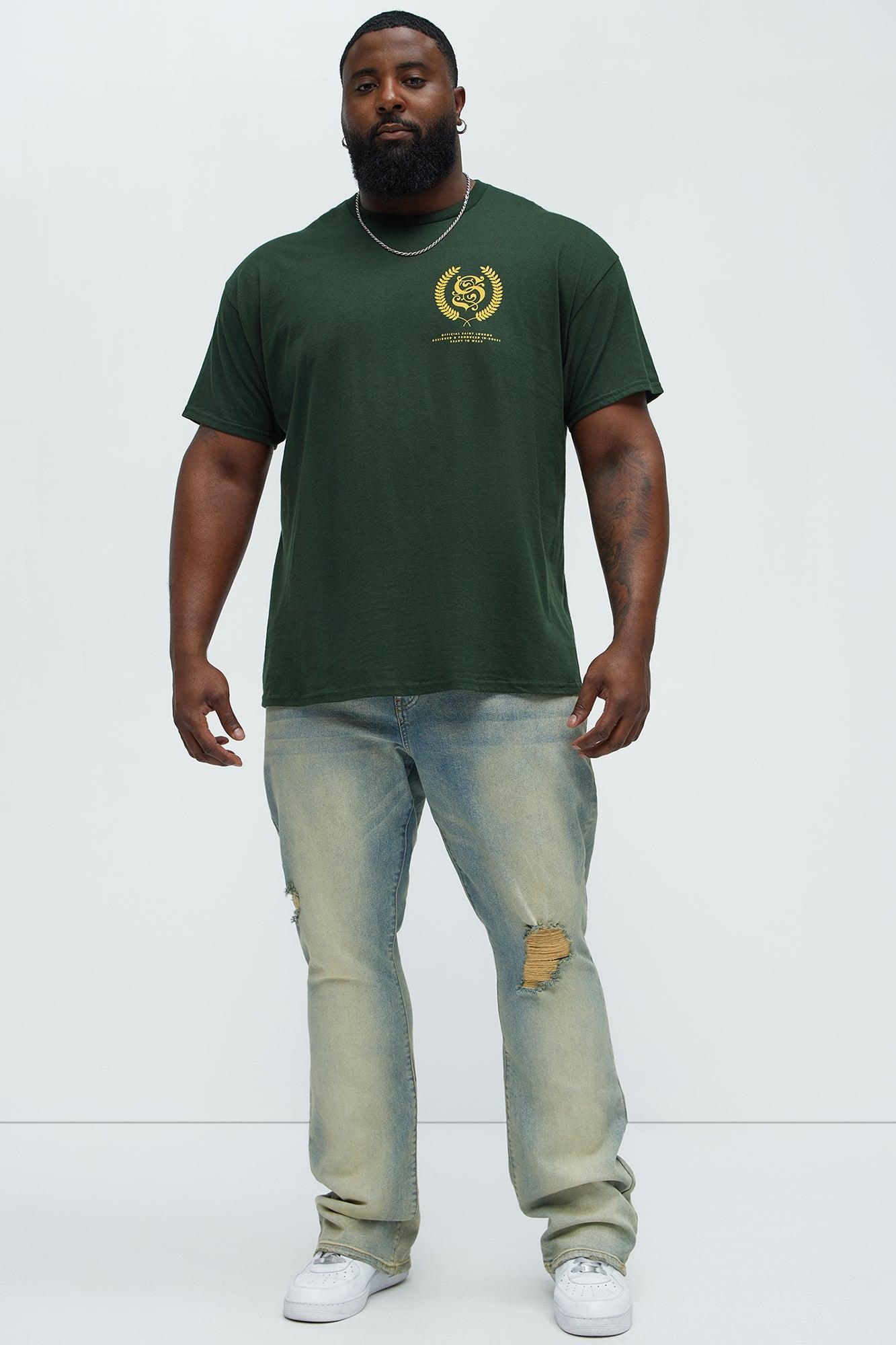 Saint London Stacked Short Sleeve Crew Neck T shirt - Green Product Image