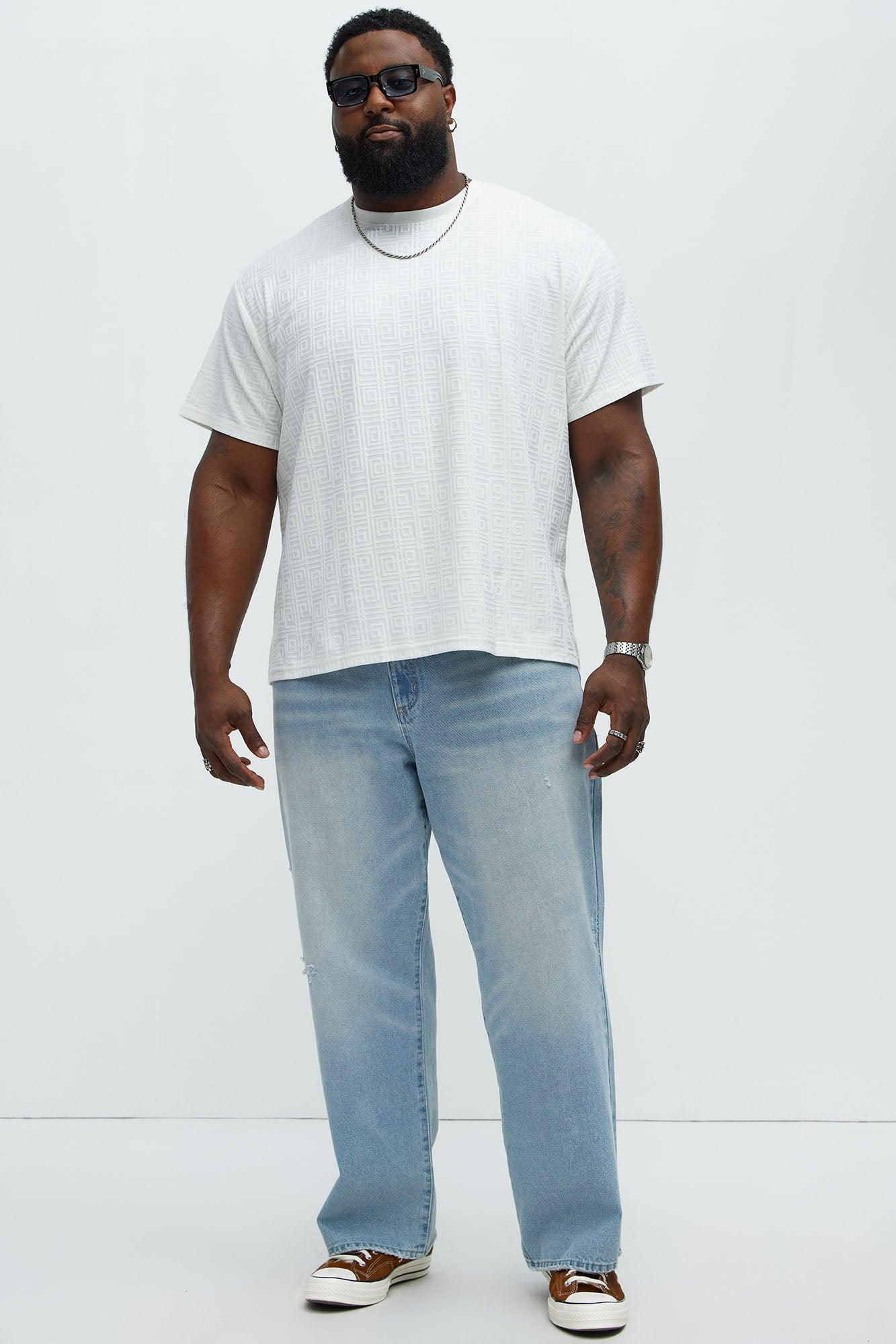 Square Textured Short Sleeve Tee - Off White Product Image