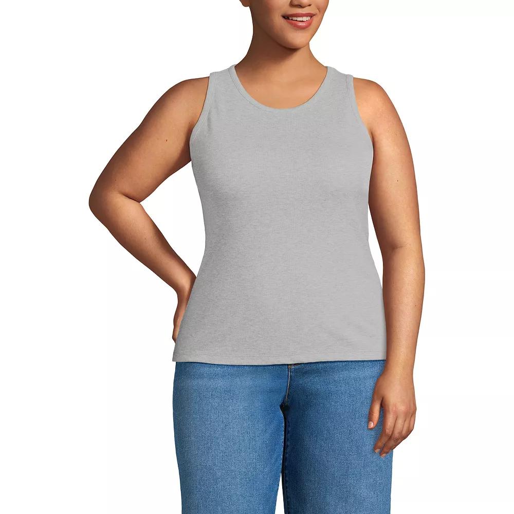 Plus Size Lands' End Drapey Rib Skimming Tank Top, Women's, Size: 3XL, Misty Blue Product Image
