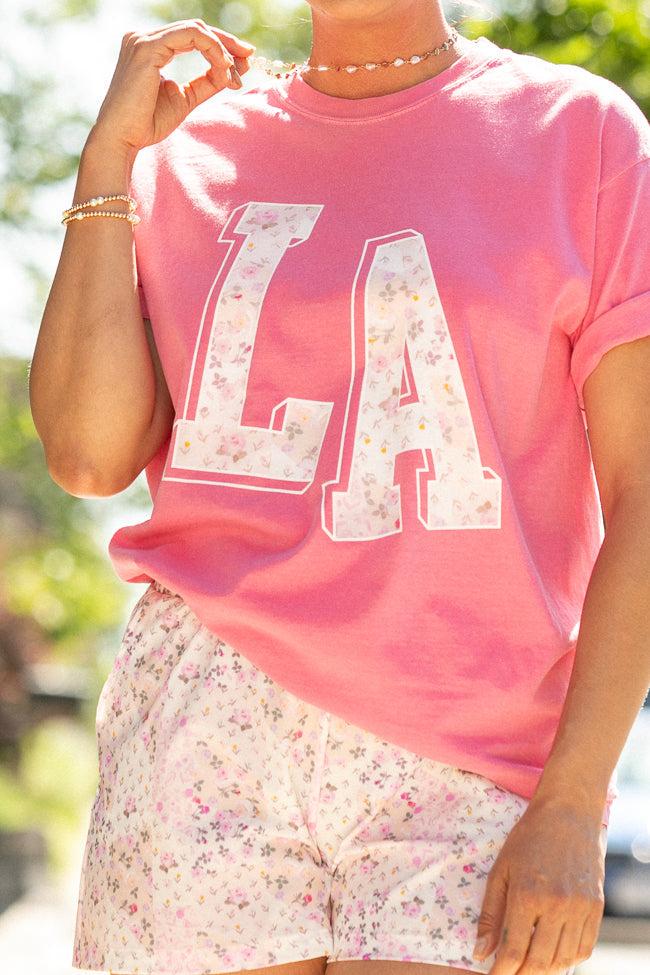 LA Floral Printed Berry Graphic Tee Product Image
