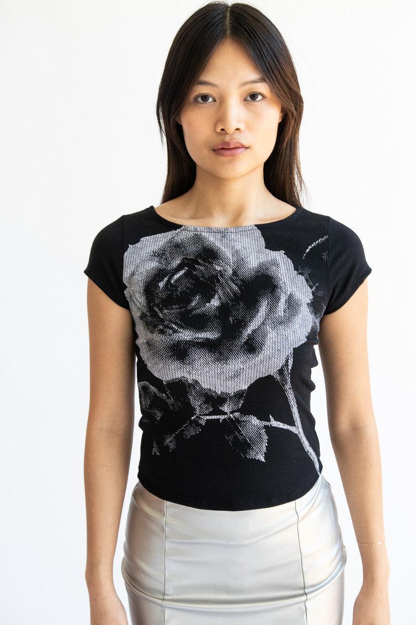 Open Back Halftone Graphic Tee Product Image