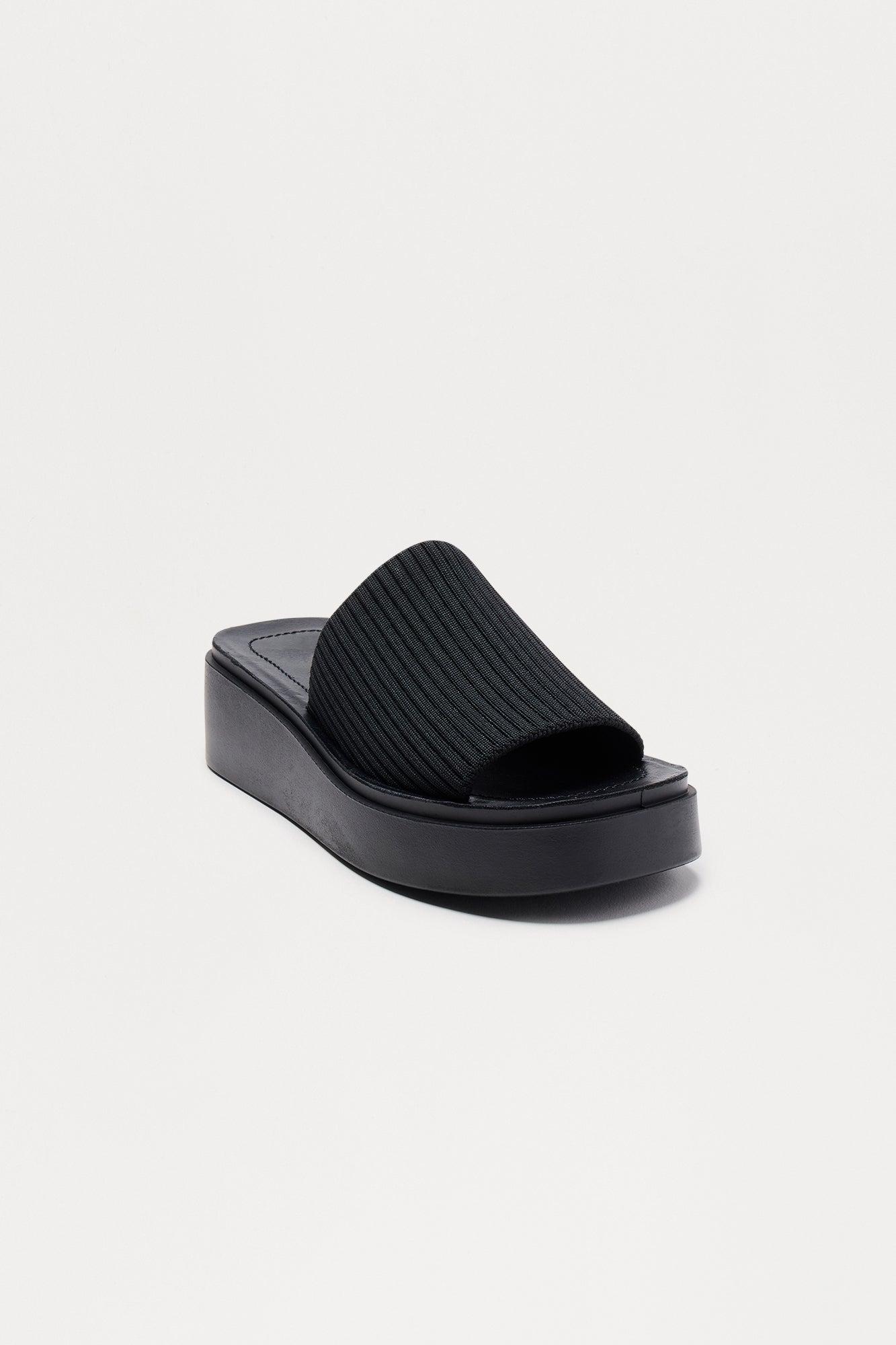 Missie Faux Leather Platform Sandals - Black Female Product Image