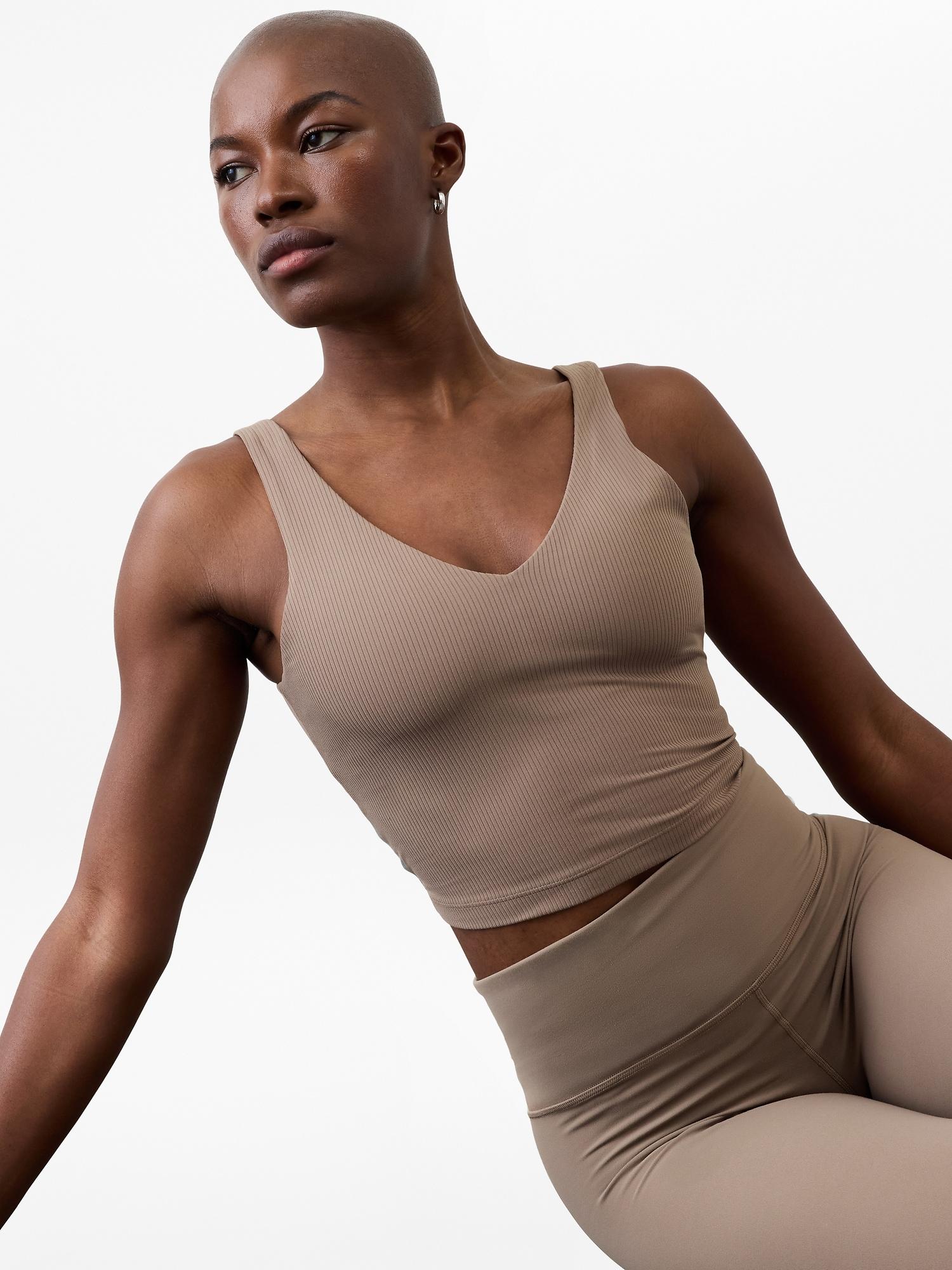 Transcend V Neck Rib Crop Sports Bra A-C Product Image