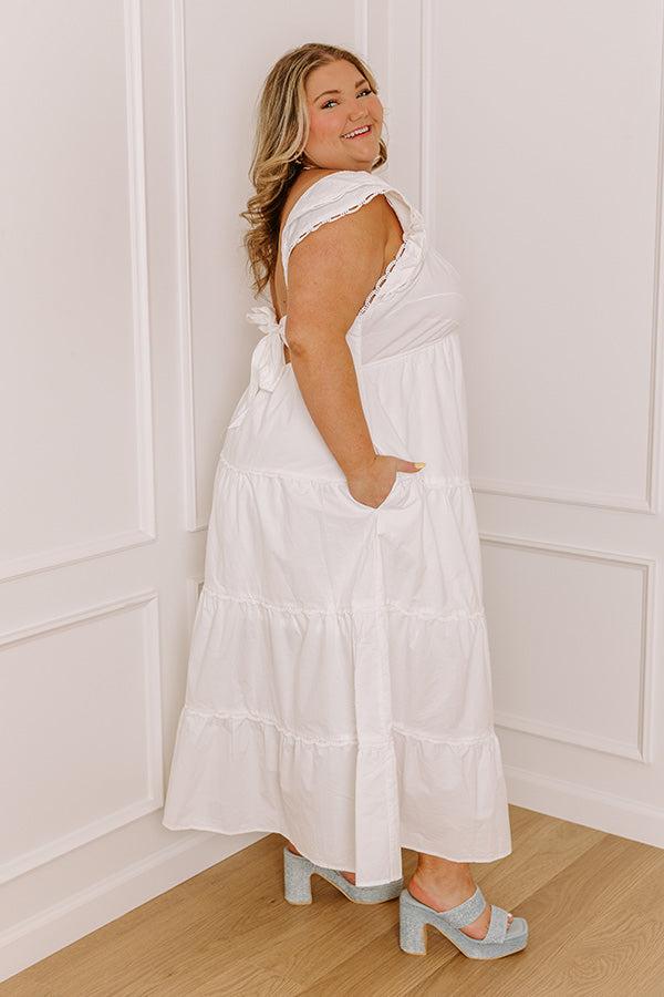 Field of Dreams Maxi Dress in White Curves Product Image