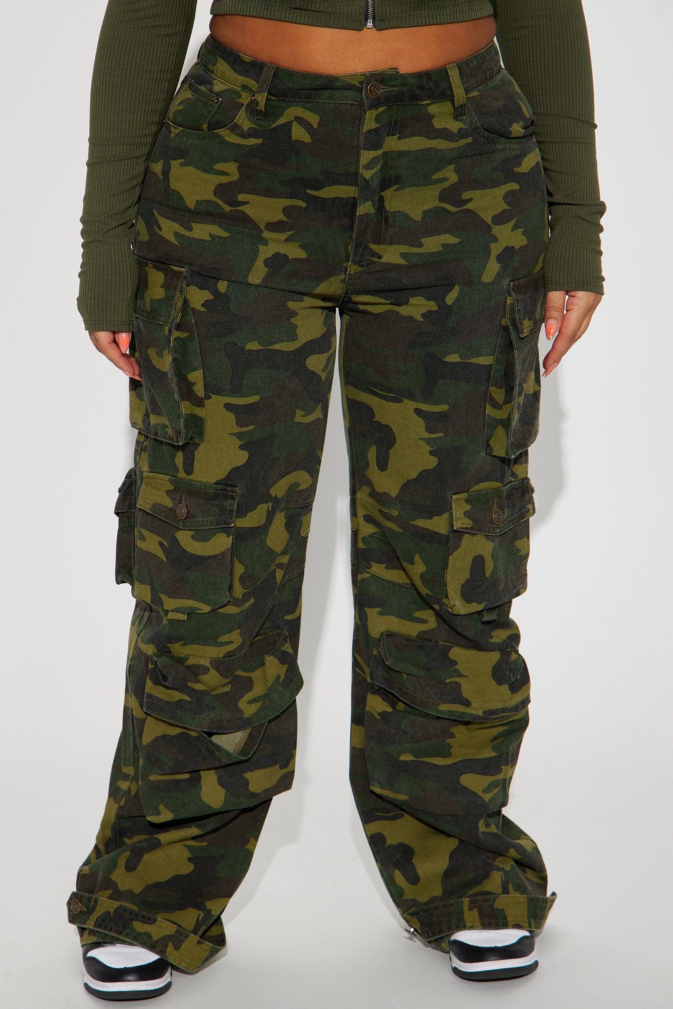 No Regrets Camo Cargo Pant - Olive/combo Product Image