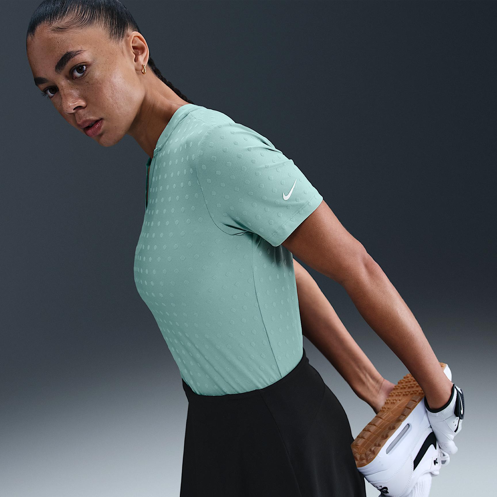 Nike Womens Tour Dri-FIT Short-Sleeve Blade Jacquard Golf Polo | FZ6302-017 Product Image