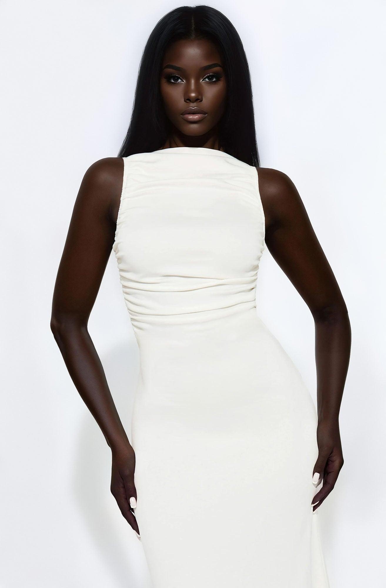 Ashlee Backless Maxi Dress - White Female Product Image