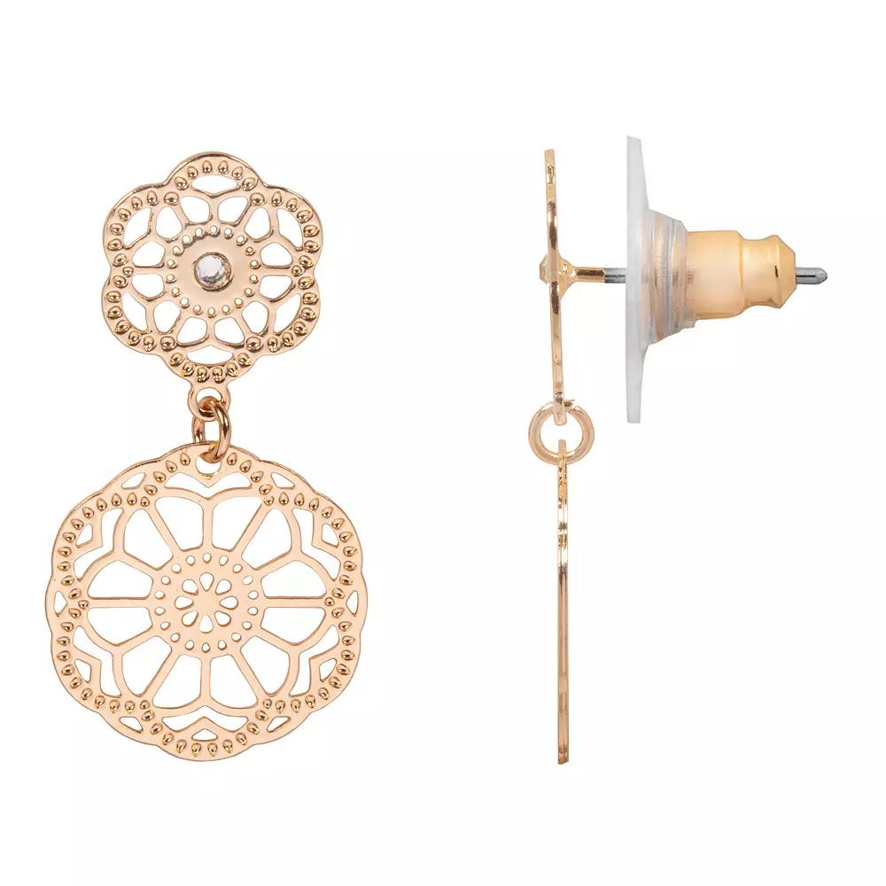 LC Lauren Conrad Small Filigree Statement Drop Earrings, Women's, None Product Image