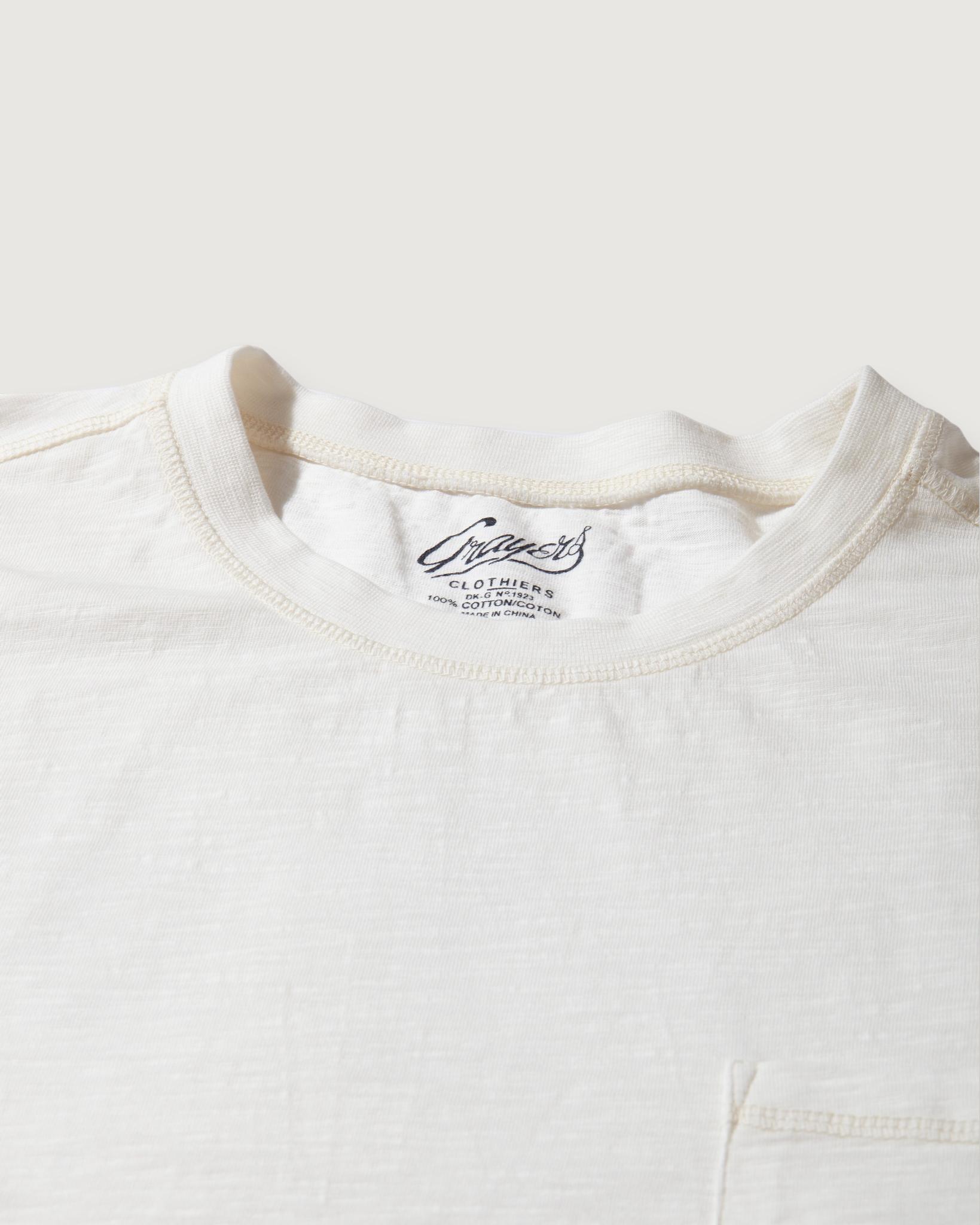 Hewitt Garment Dyed Pocket Tee - White Product Image