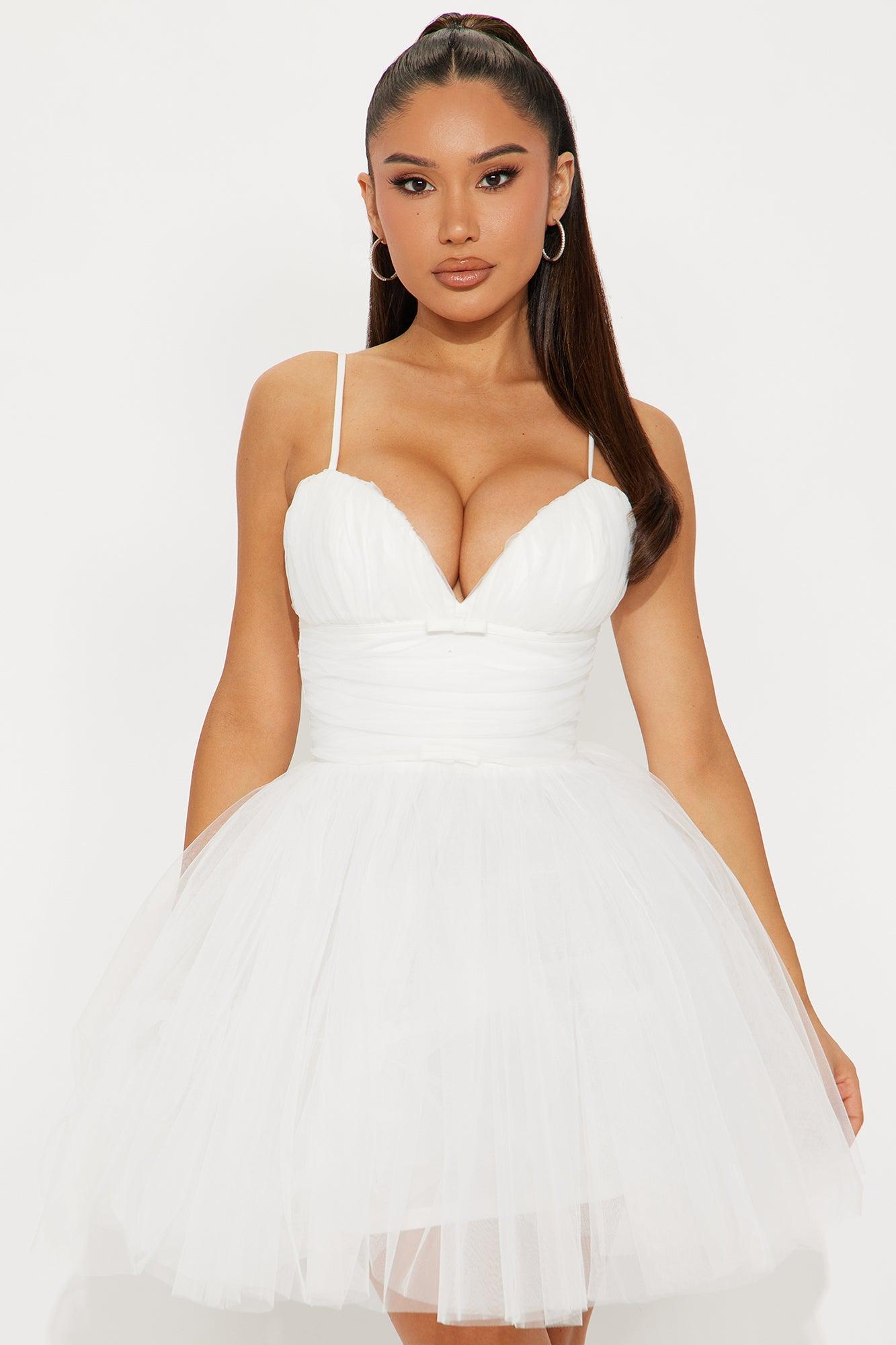 Dream Come True Tulle Mini Dress - Off White Female Product Image