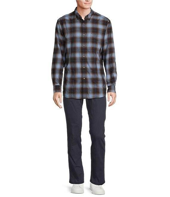 Rowm Long Sleeve Herringbone Medium Plaid Woven Shirt Product Image