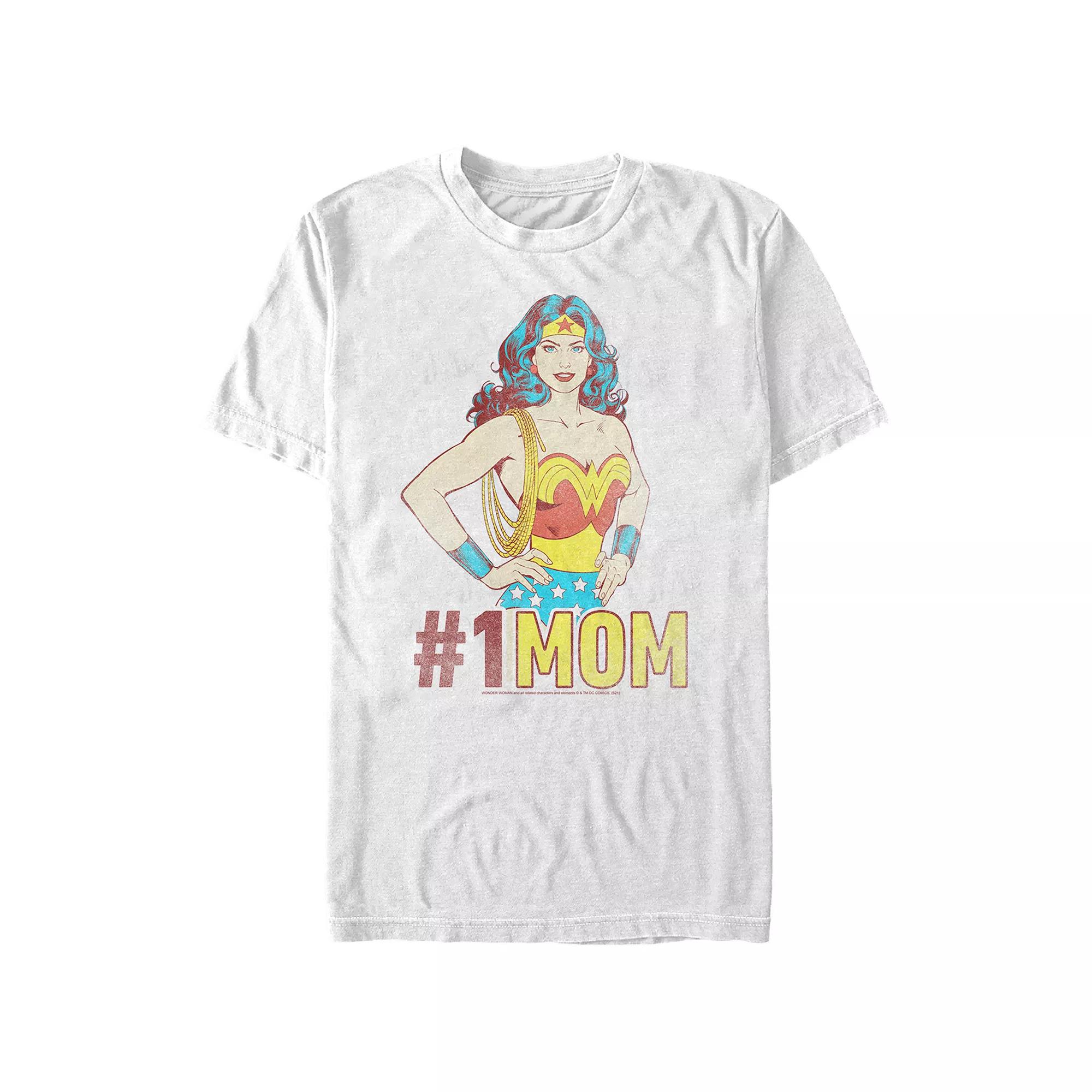 Juniors' Wonder Woman #1 MOM Boyfiend Graphic Tee, Girl's, Size: Medium, White Product Image