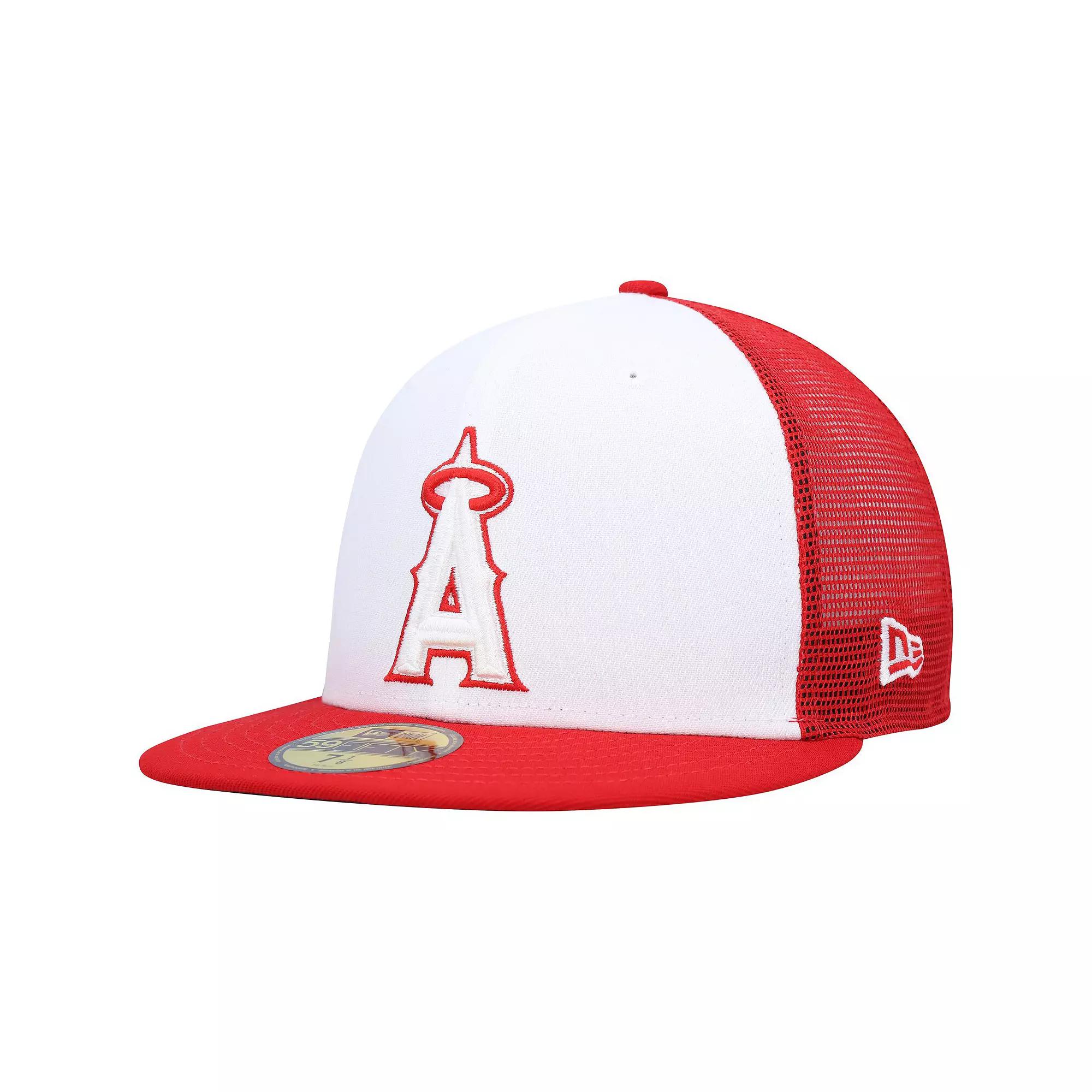 Men's New Era  Red/White Los Angeles Angels 2023 On-Field Batting Practice 59FIFTY Fitted Hat, Size: 7 5/8 Product Image