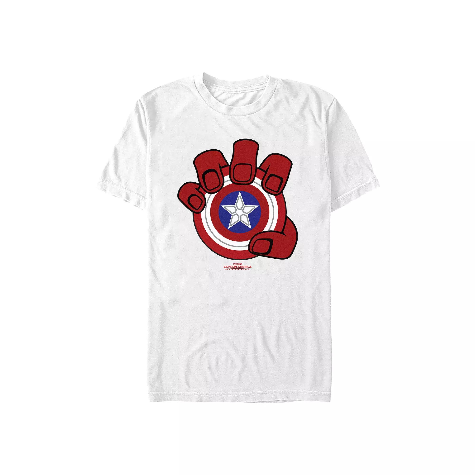 Men's Marvel Captain America Brave New World Red Hand And Shield Graphic Tee,  Product Image