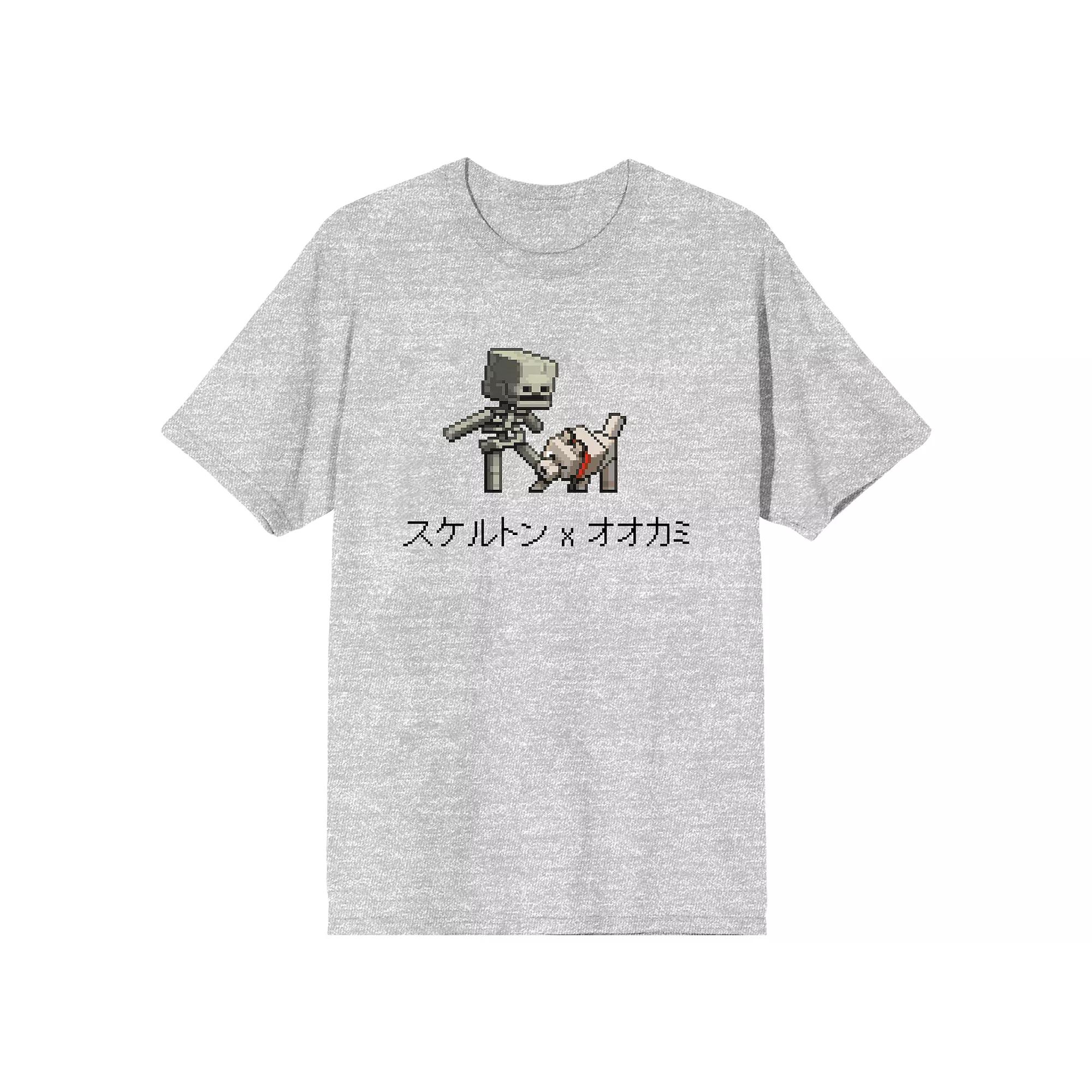 Men's Minecraft Skeleton Skin Short Sleeve Graphic Tee,  Product Image