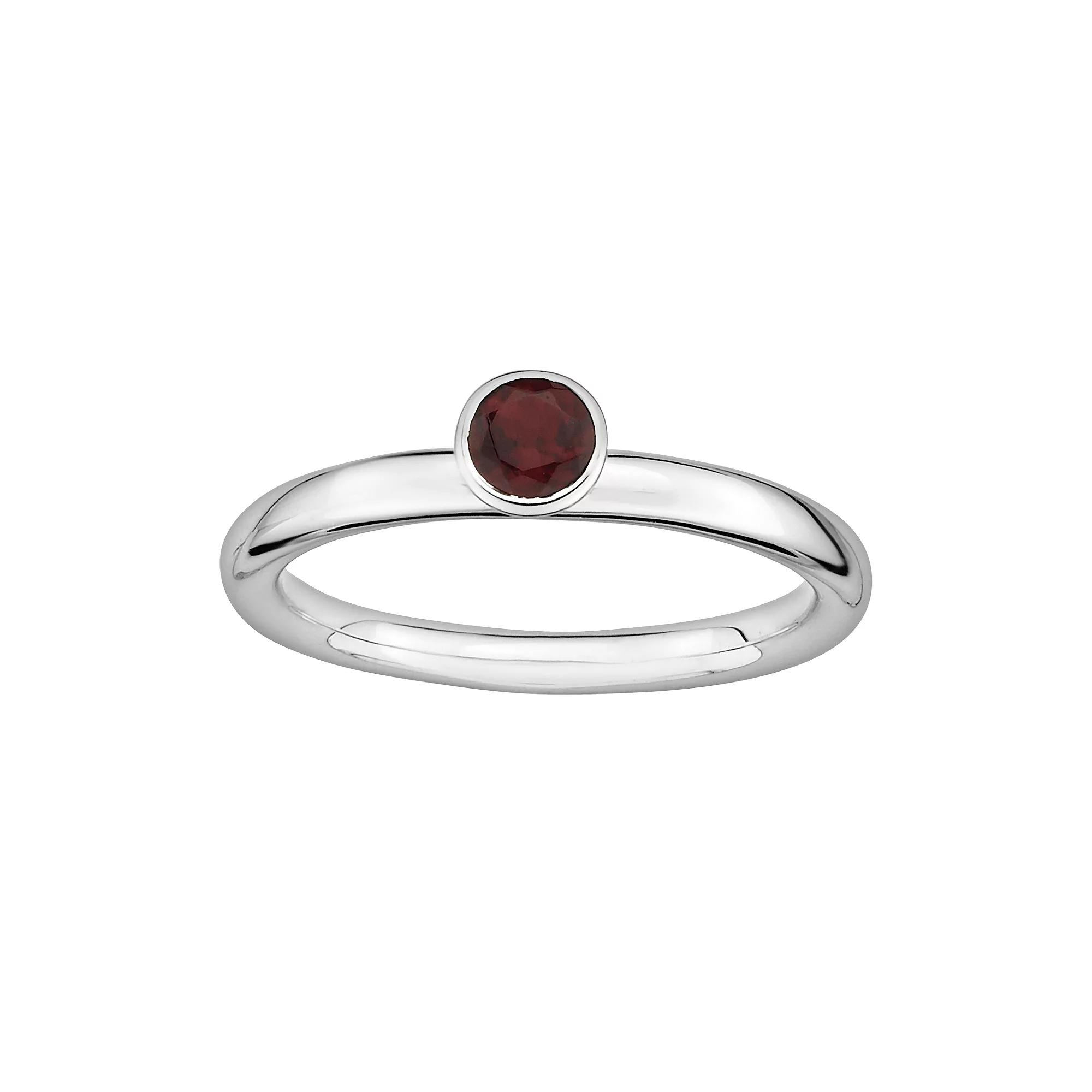 Stacks & Stones Sterling Silver Garnet Stack Ring, Women's, Size: 8, Red Product Image