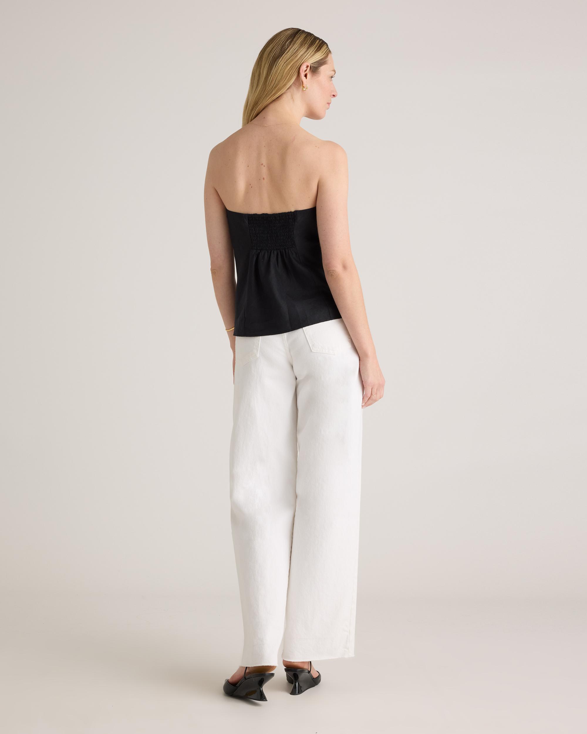 Quince | Women's 100% European Linen Strapless Top Size XL Product Image
