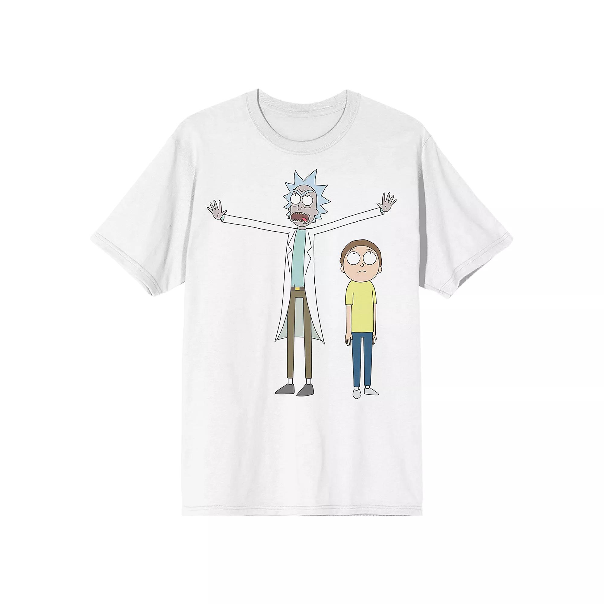 Men's Rick & Morty Front & Back Short Sleeve Graphic T-Shirt,  Product Image
