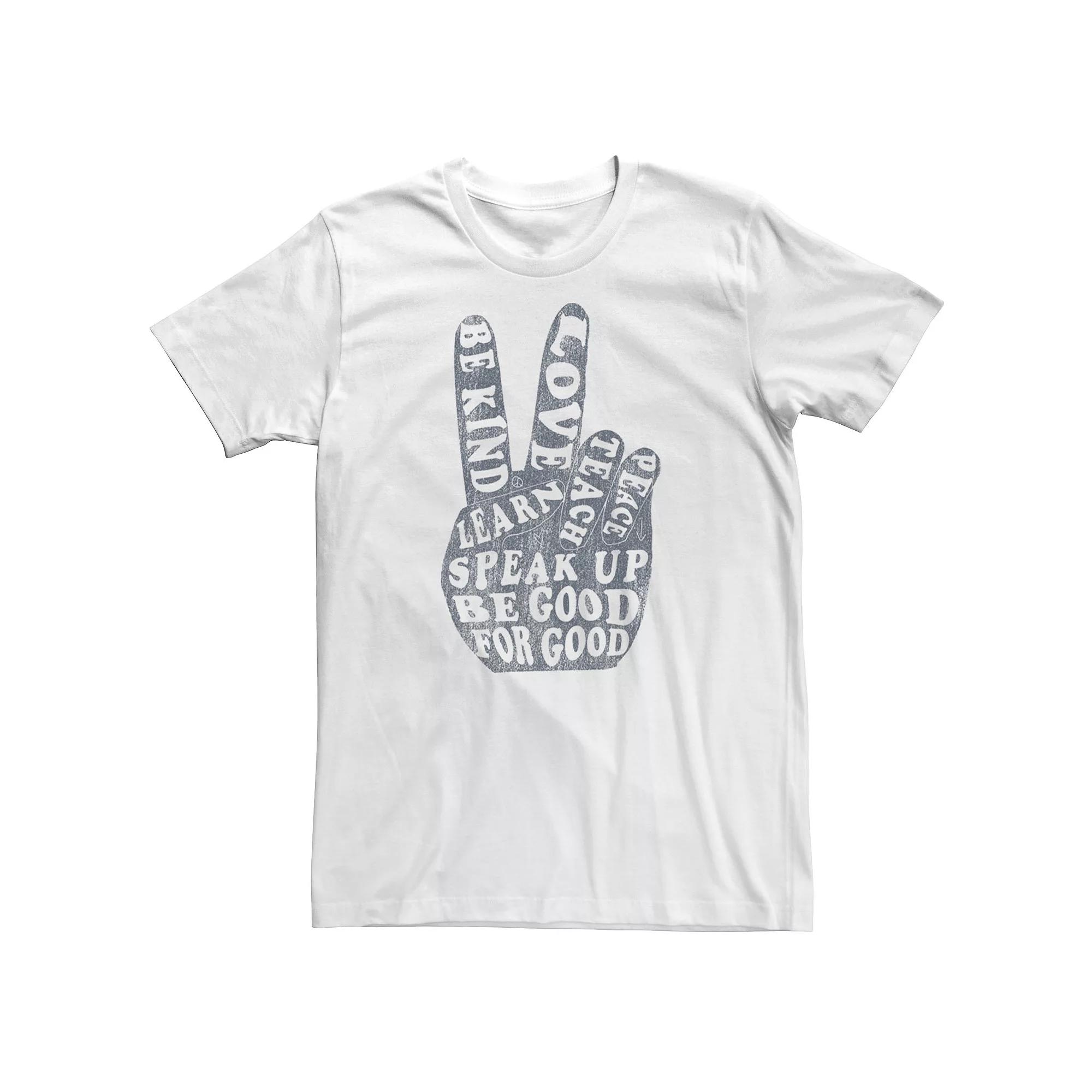 Big & Tall Positive Message Peace Sign Hand Tee, Men's,  Product Image