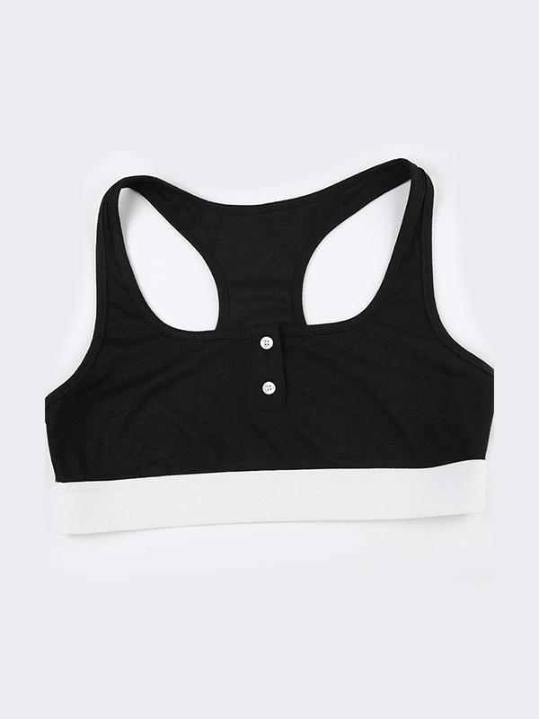 Color Block Breasted Tank Top & Shorts Set Product Image
