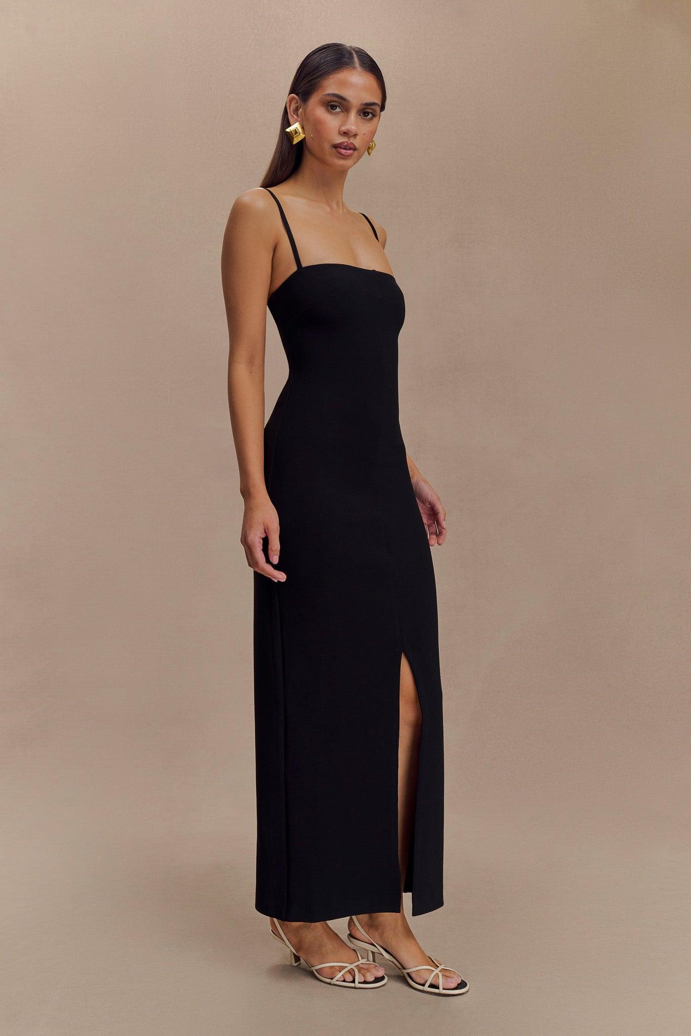 Delia Crepe Maxi Dress - Black Product Image