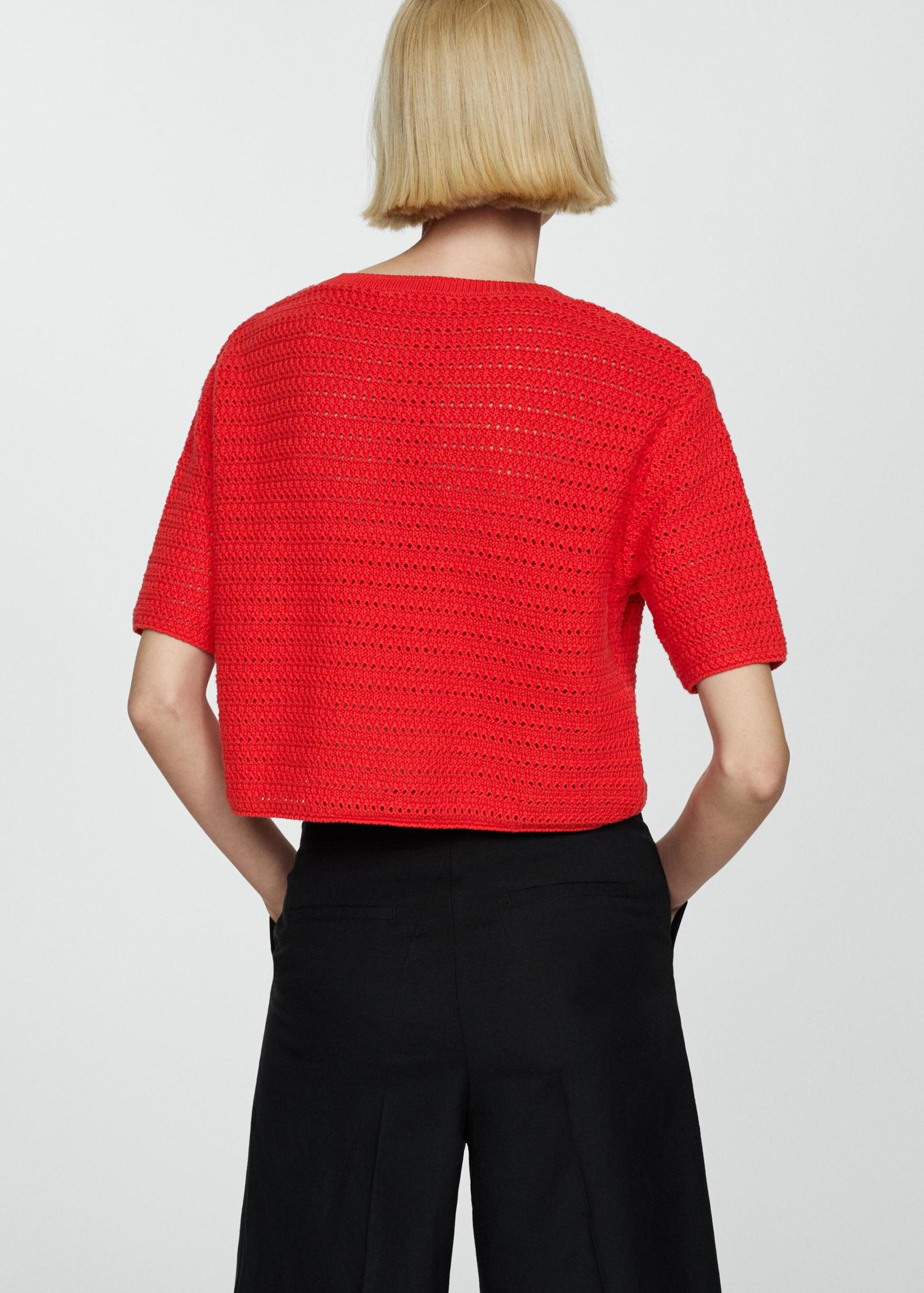 Knitted sweater with openwork details - Women | MANGO USA Product Image