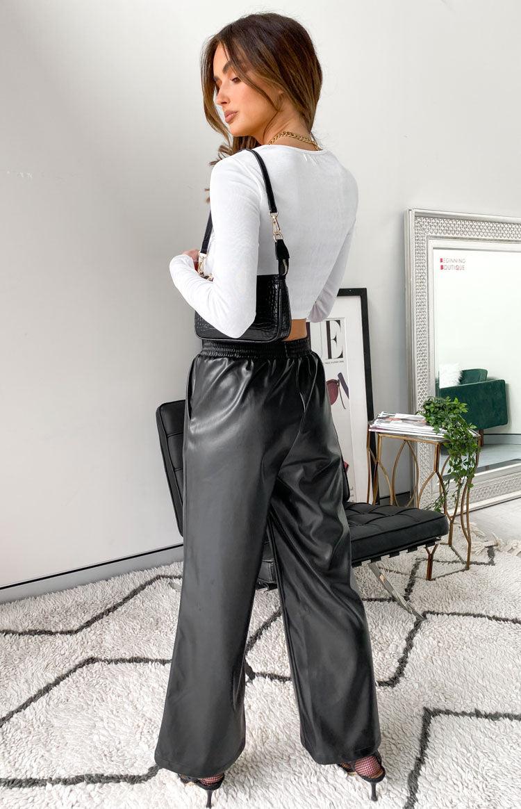 Zarah Black PU Pants Product Image