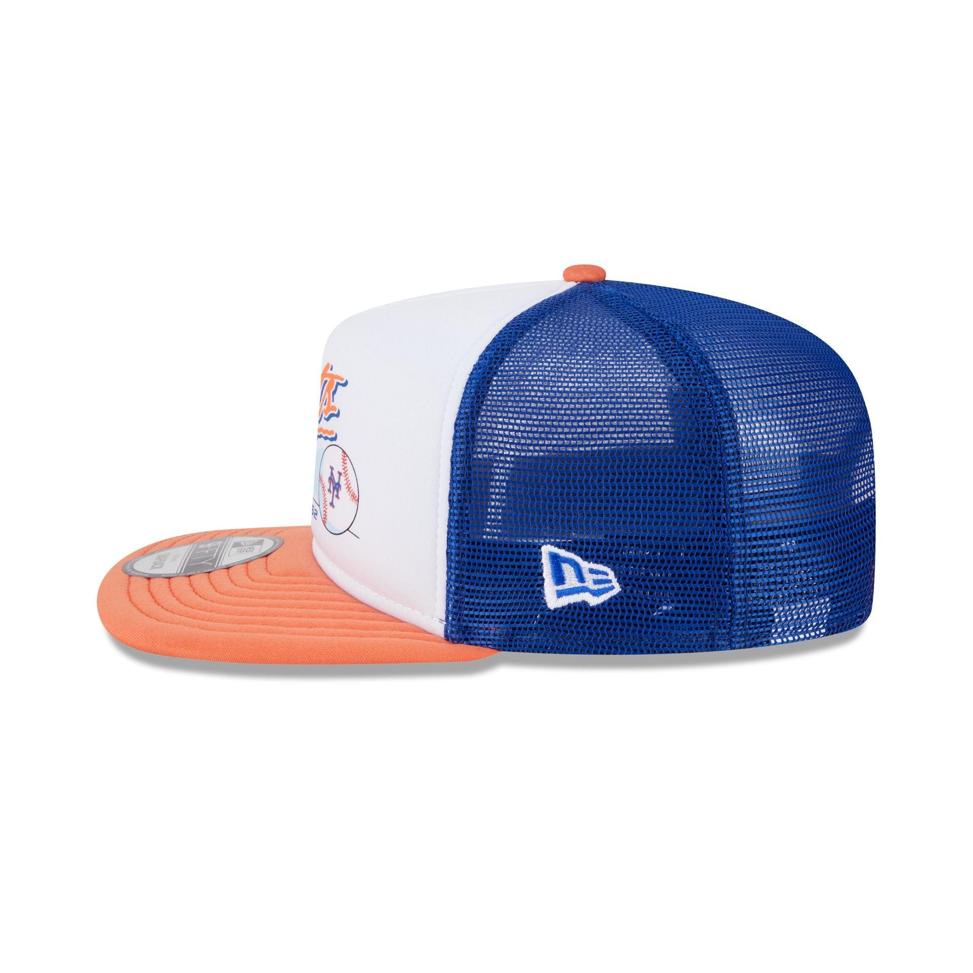 New York Mets Retro Script 9FIFTY A-Frame Trucker Hat Male Product Image