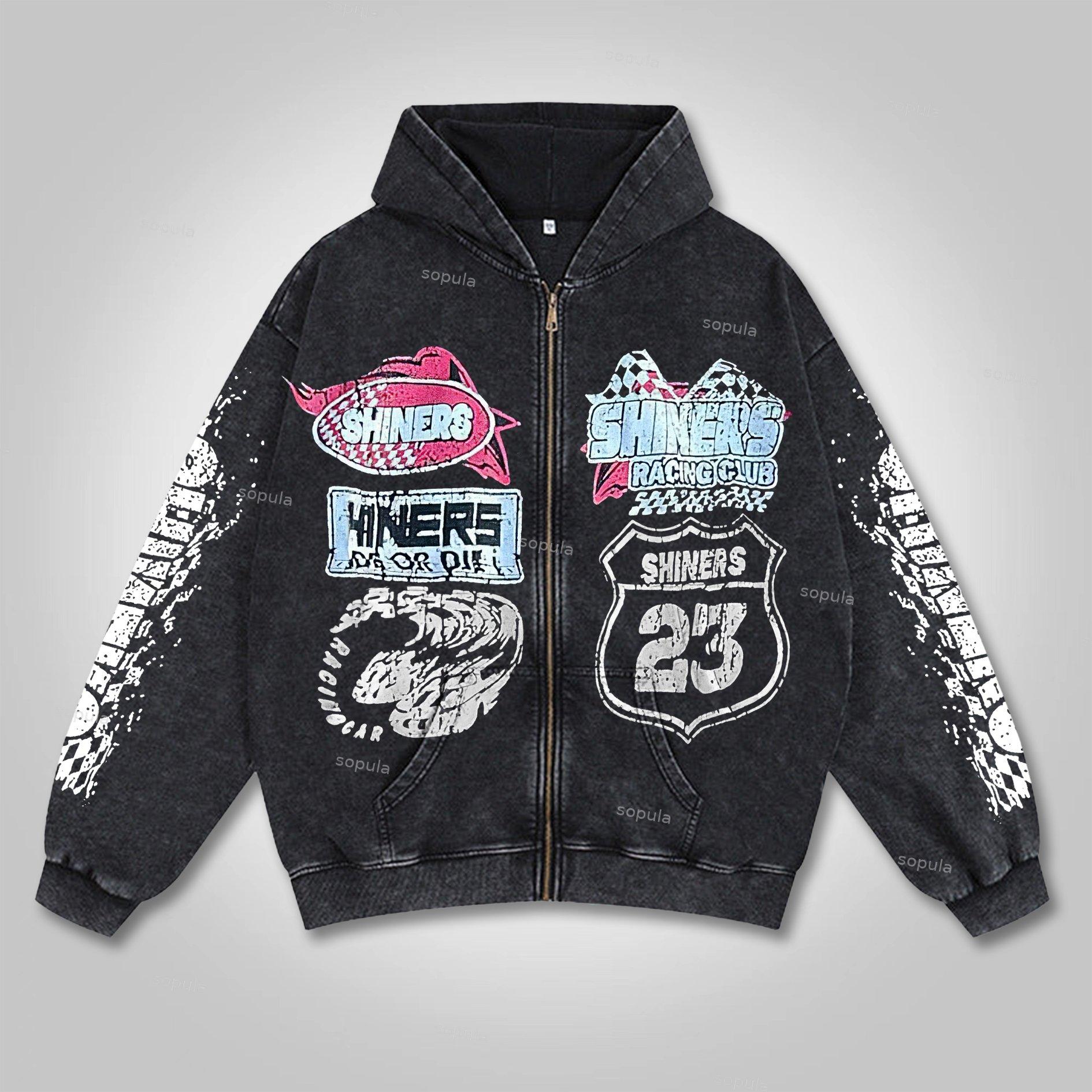 Sopula Streetwear Risen King Graphic Jesus Washed Zip-Up Hoodie Product Image