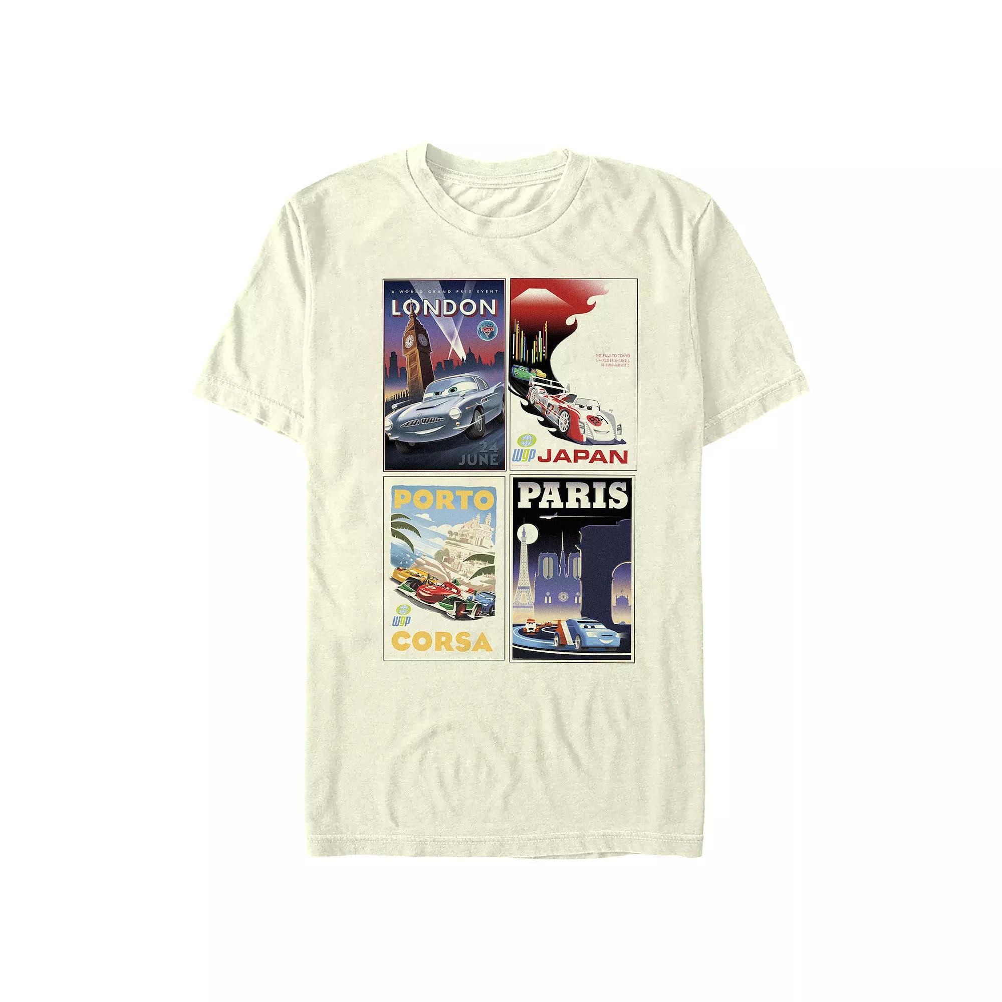 Disney / Pixar's Cars International Posters Men's Graphic Tee, Size: Medium, Natural Product Image