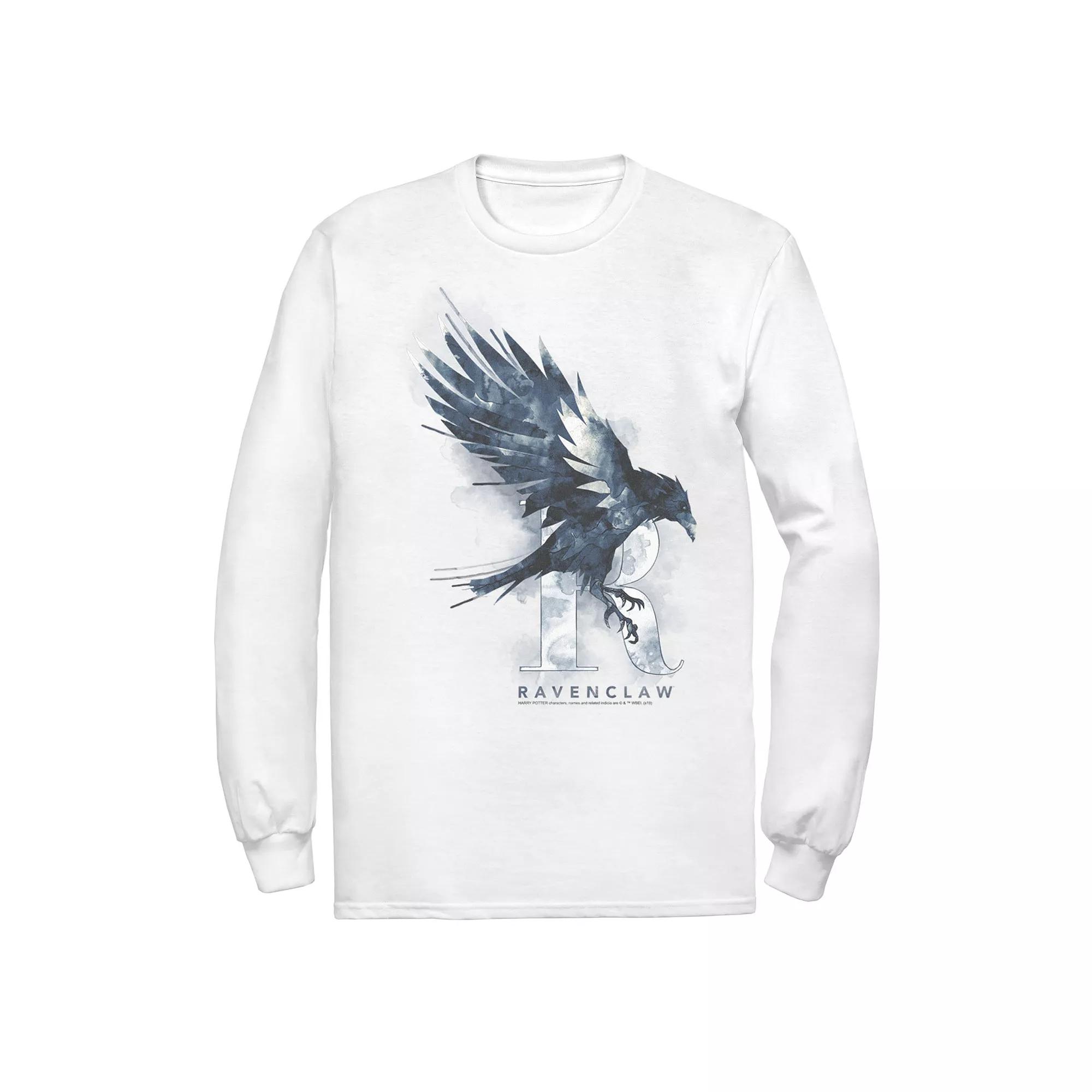 Men's Harry Potter Ravenclaw House Watercolor Long Sleeve Tee, Size: Medium, White Product Image
