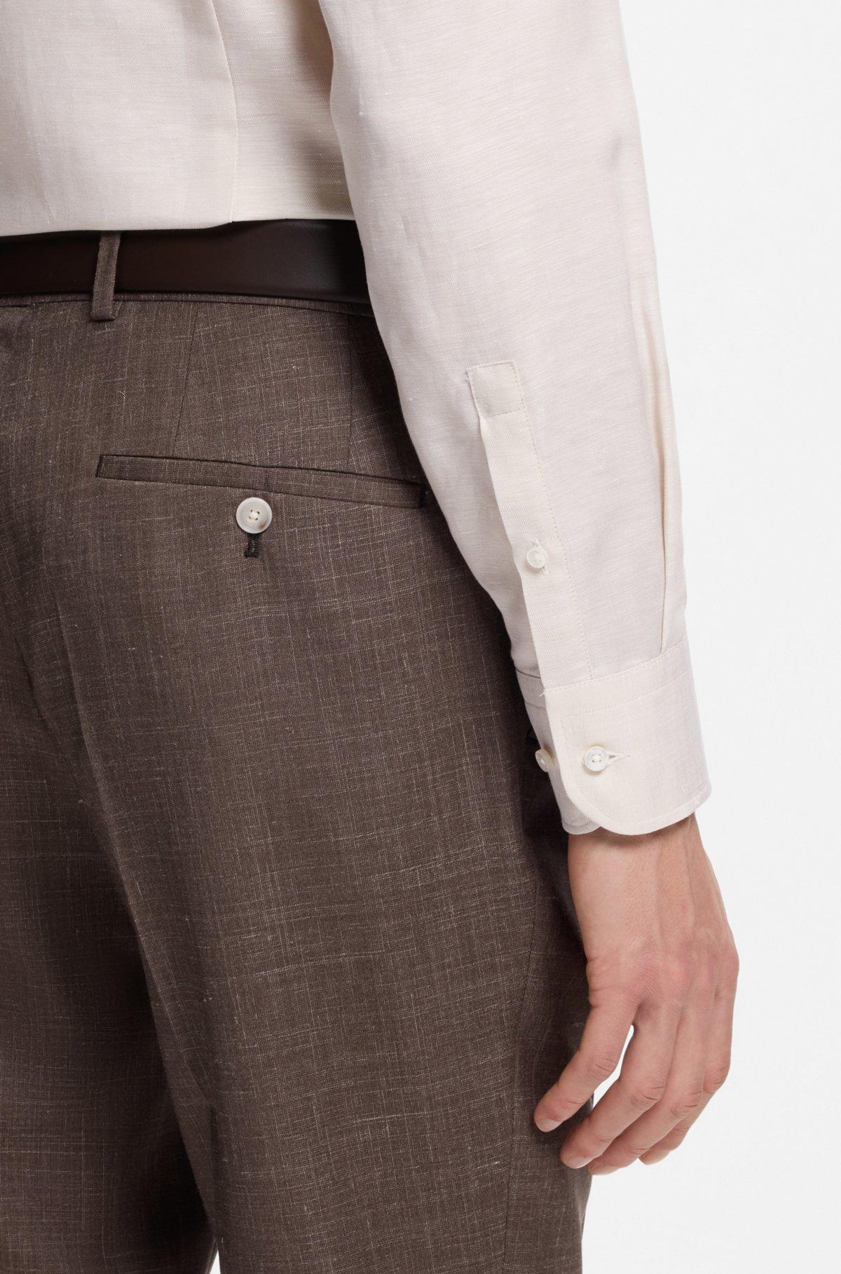 Slim-fit shirt in linen-blend twill Product Image