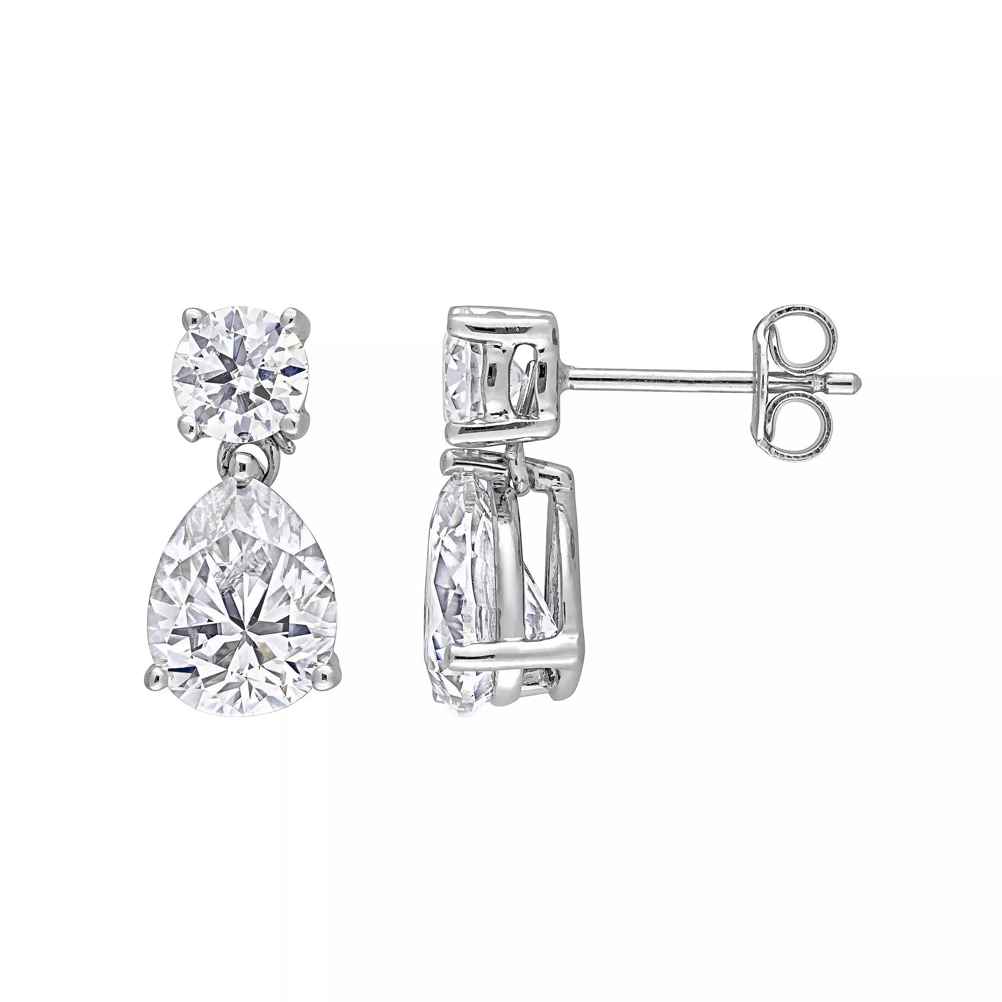 Stella Grace Sterling Silver 5 Carat T.W. Lab-Created Moissanite Teardrop Stud Earrings, Women's Product Image